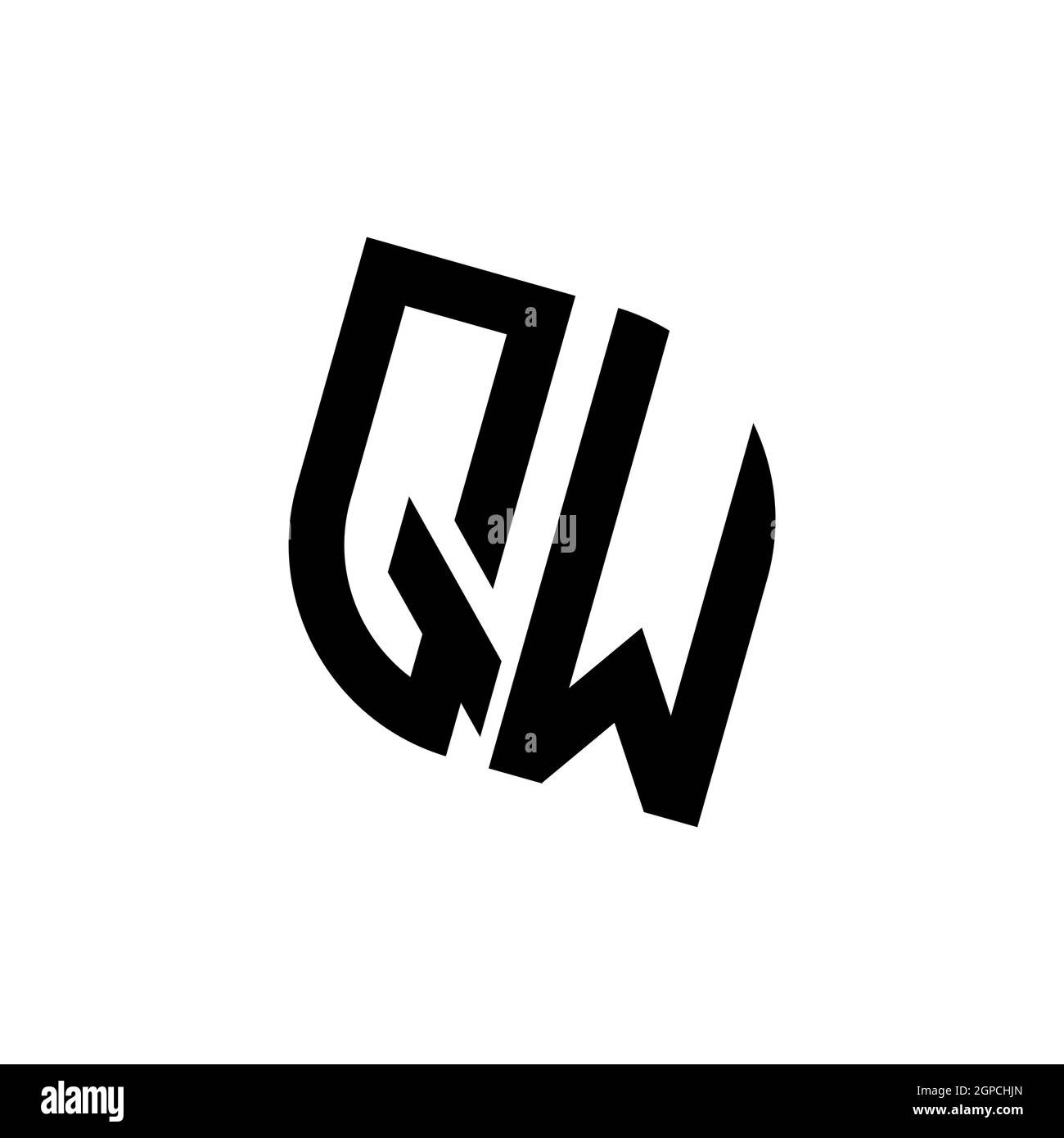 QW logo with geometric shape vector monogram design template isolated