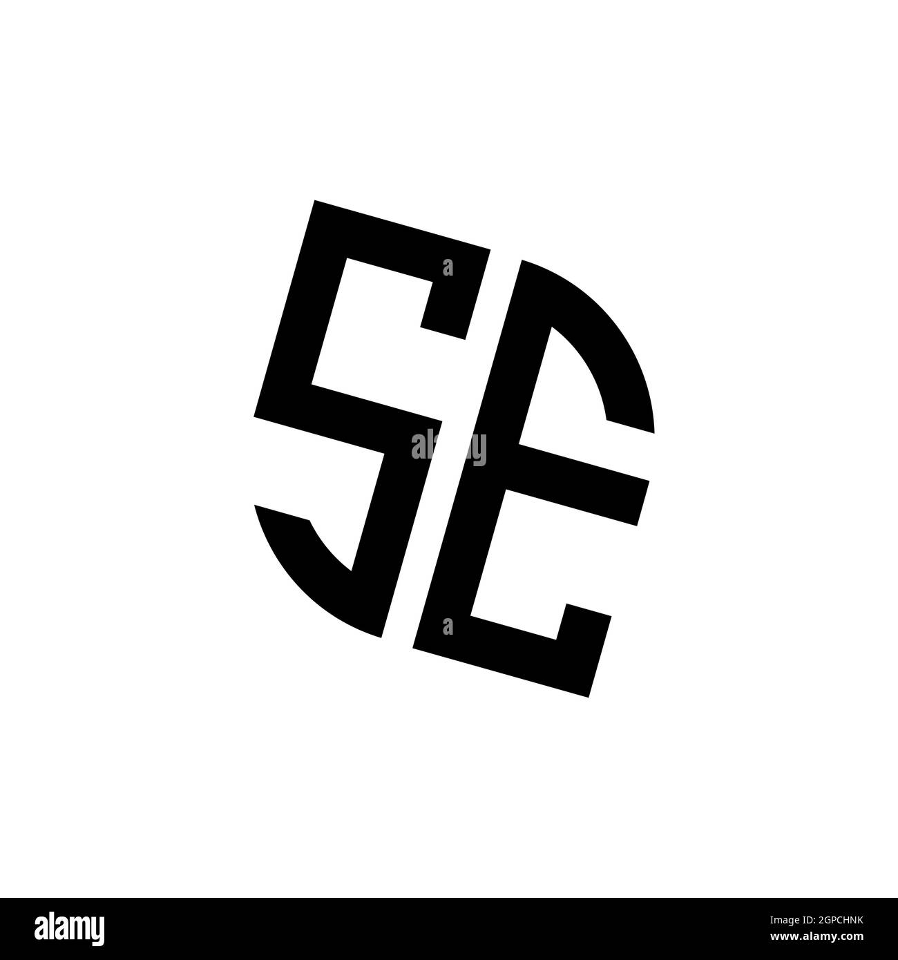 SE logo with geometric shape vector monogram design template isolated ...