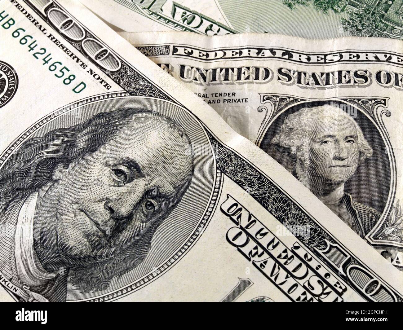 one hundred dollar bills background Stock Photo - Alamy