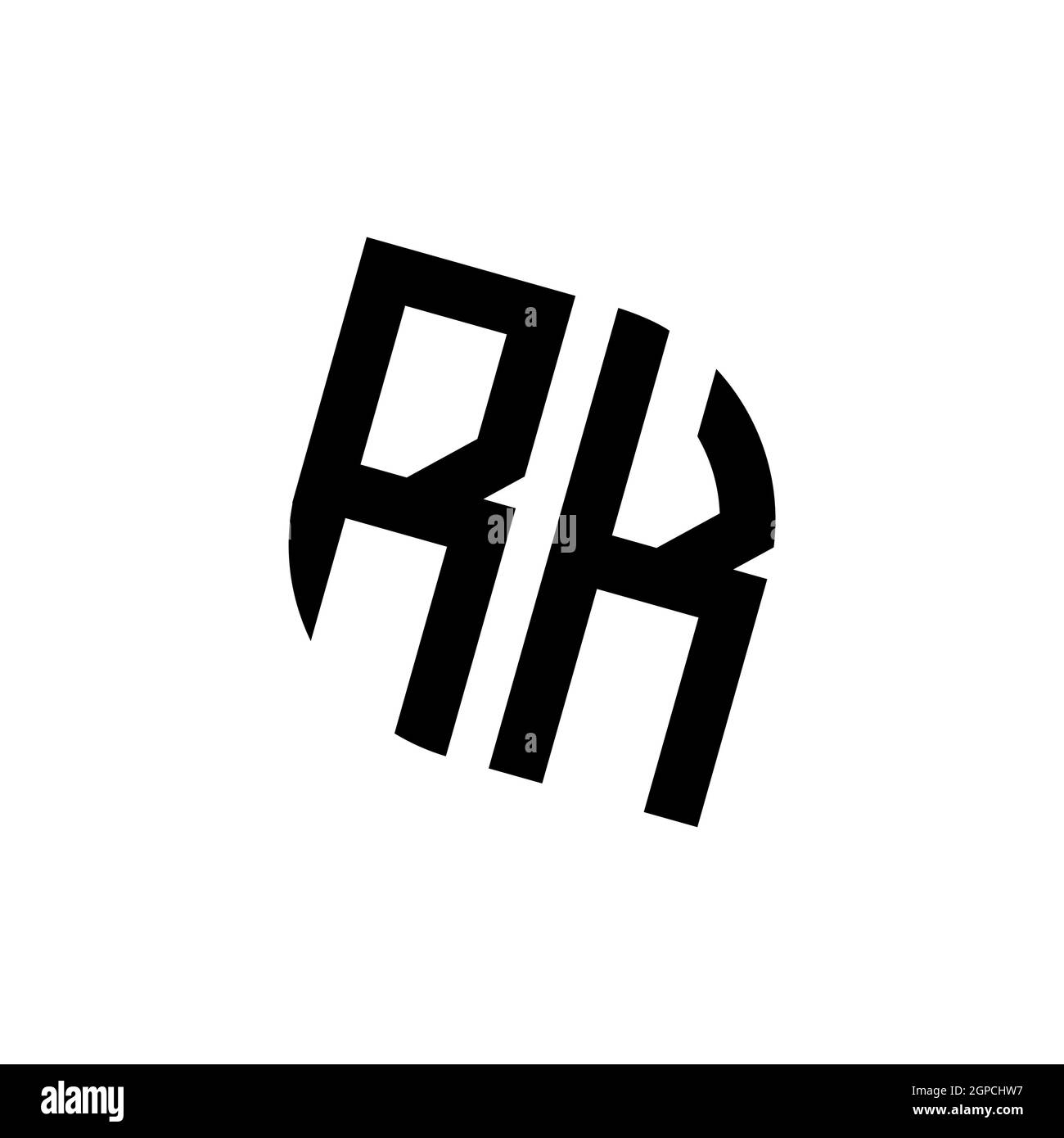 RK logo with geometric shape vector monogram design template isolated on white background Stock Vector