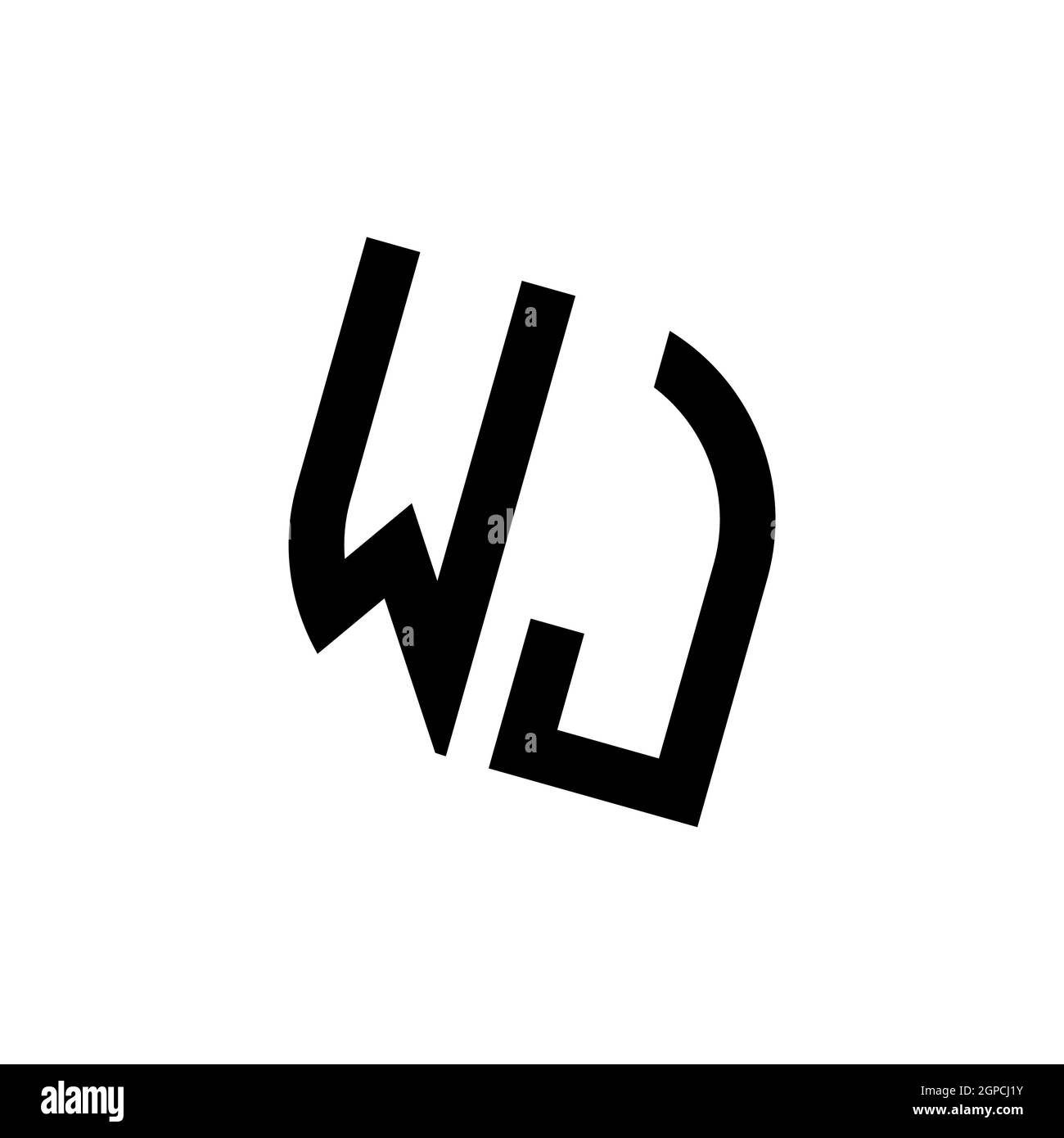 WJ logo with geometric shape vector monogram design template isolated ...