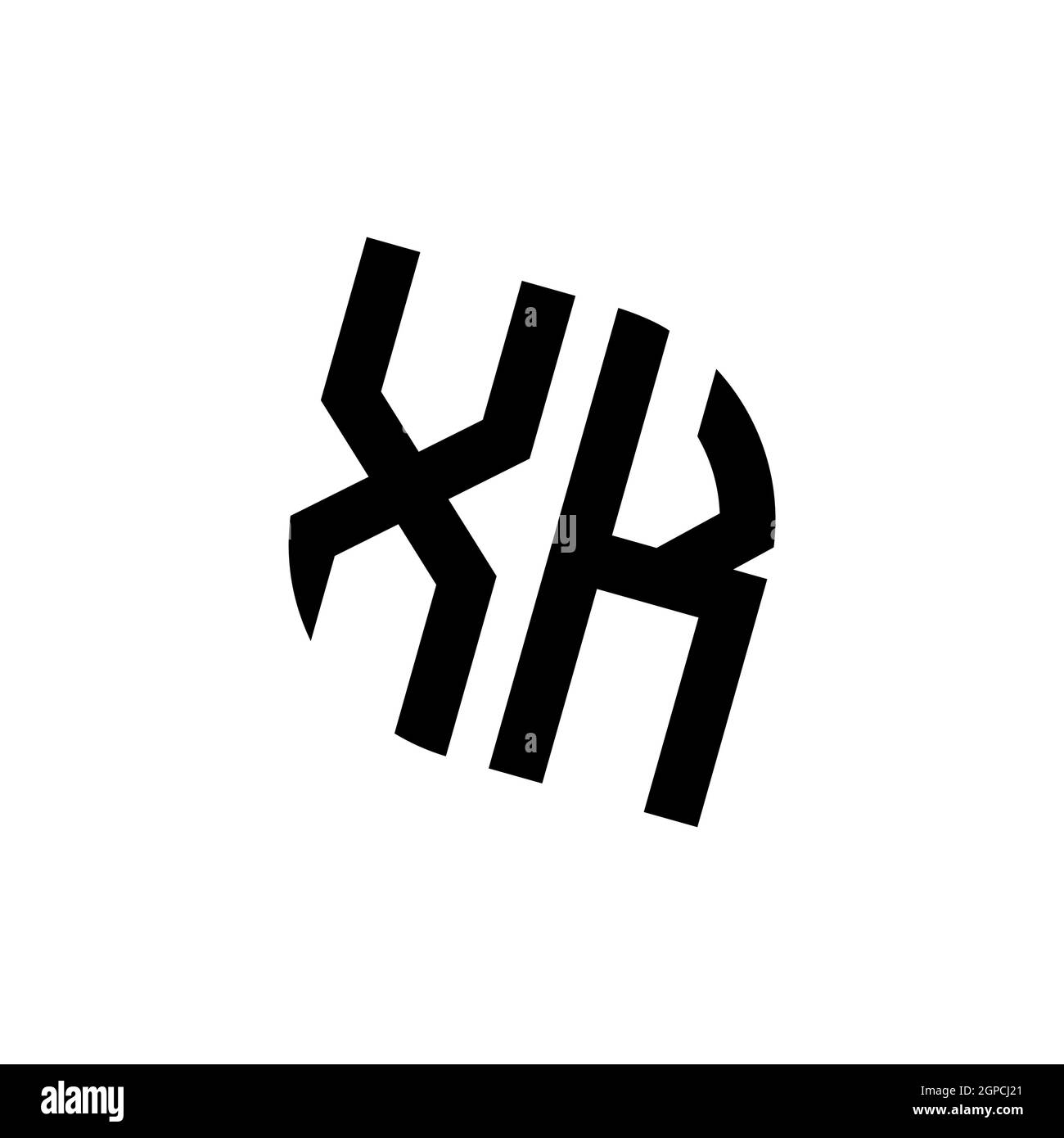 XK logo with geometric shape vector monogram design template isolated