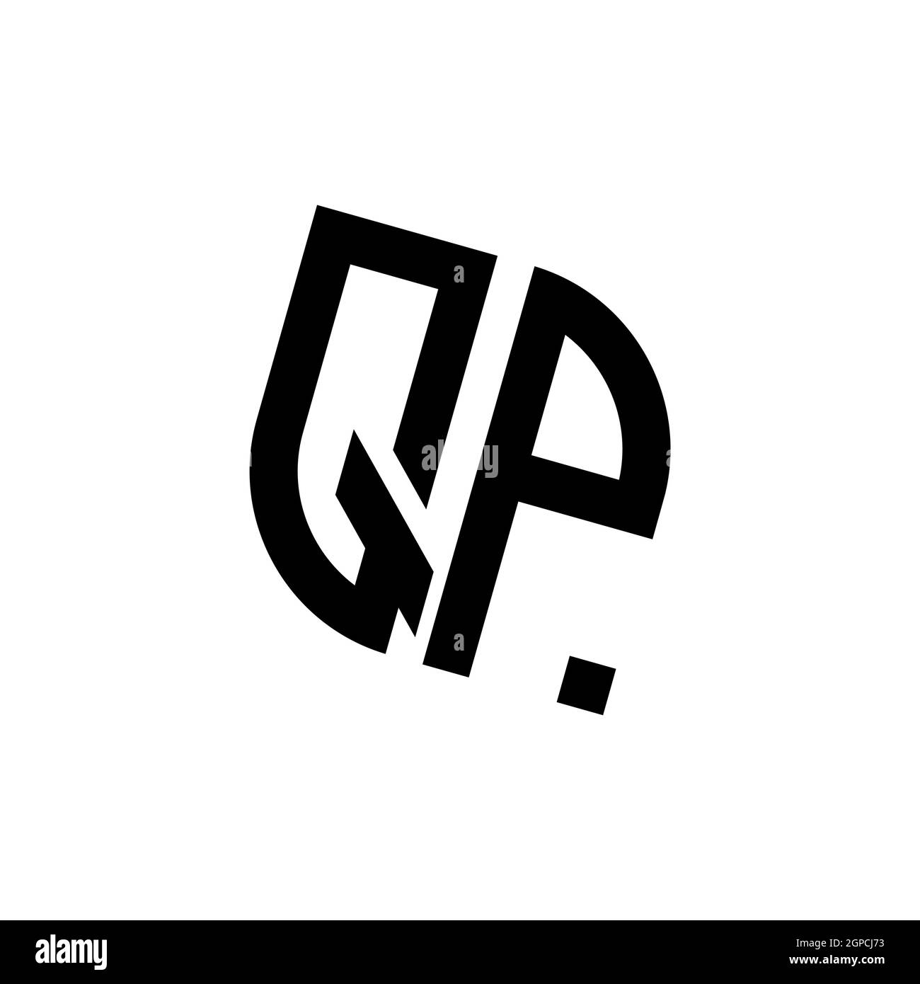 QP logo with geometric shape vector monogram design template isolated