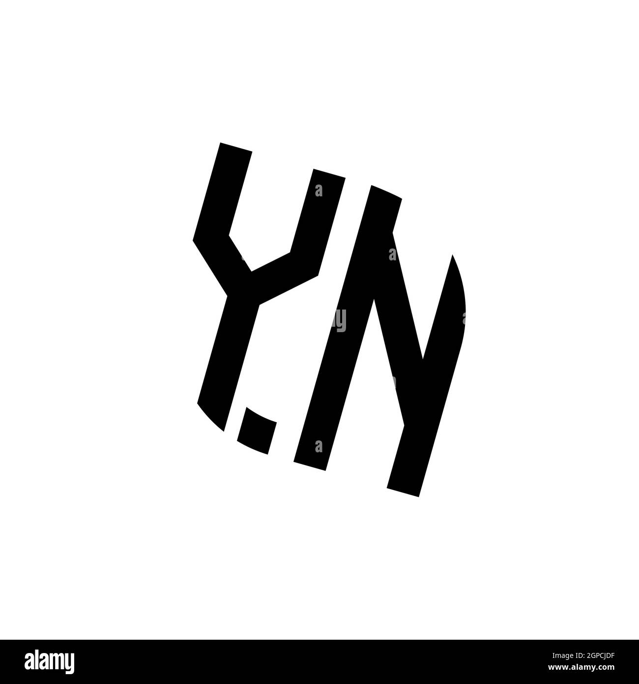 YN logo with geometric shape vector monogram design template isolated