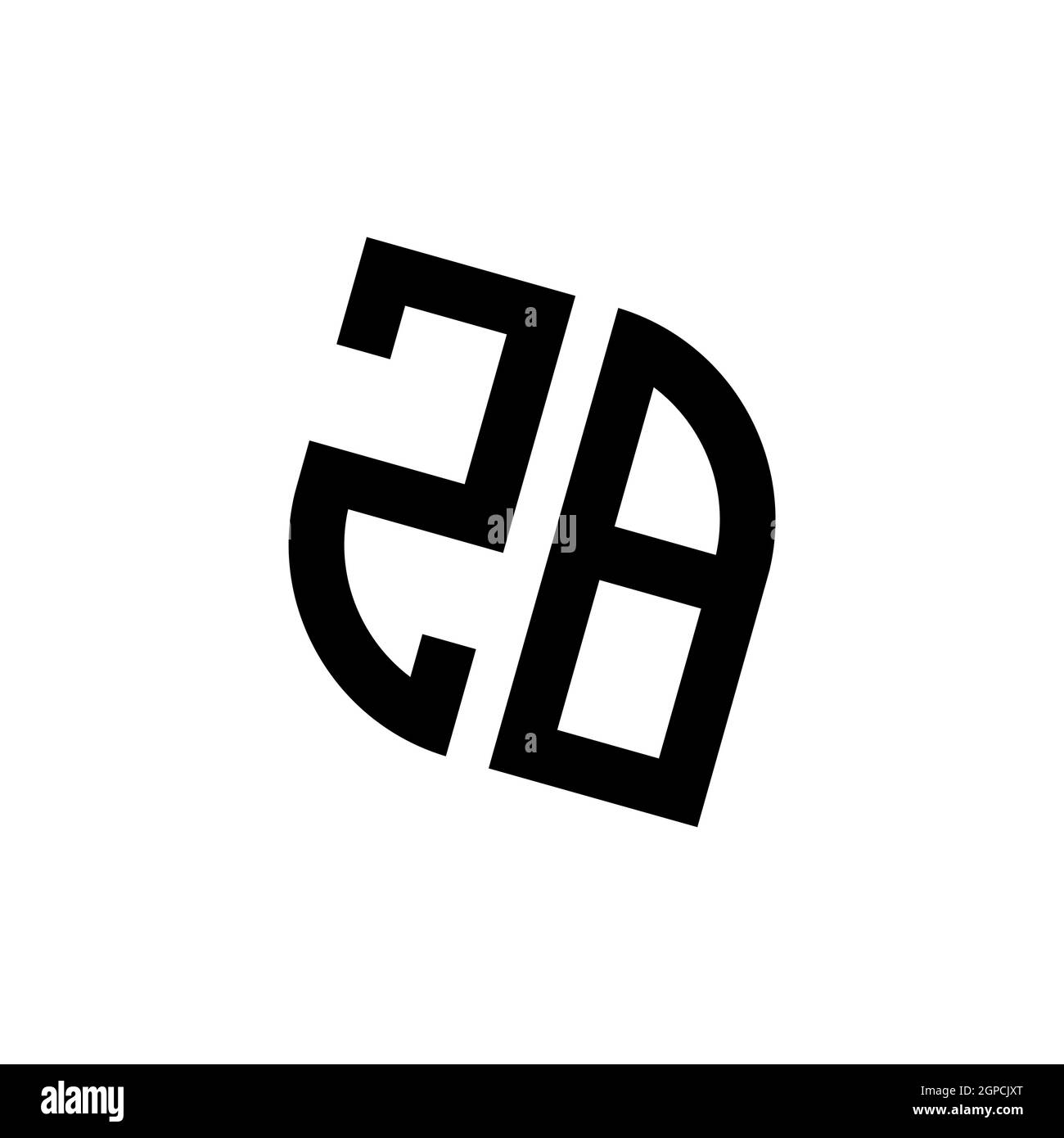 ZB logo with geometric shape vector monogram design template isolated ...
