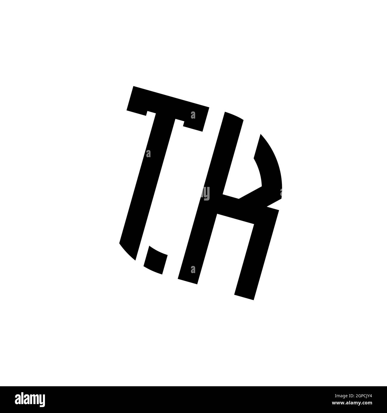 TK logo with geometric shape vector monogram design template isolated on white background Stock Vector
