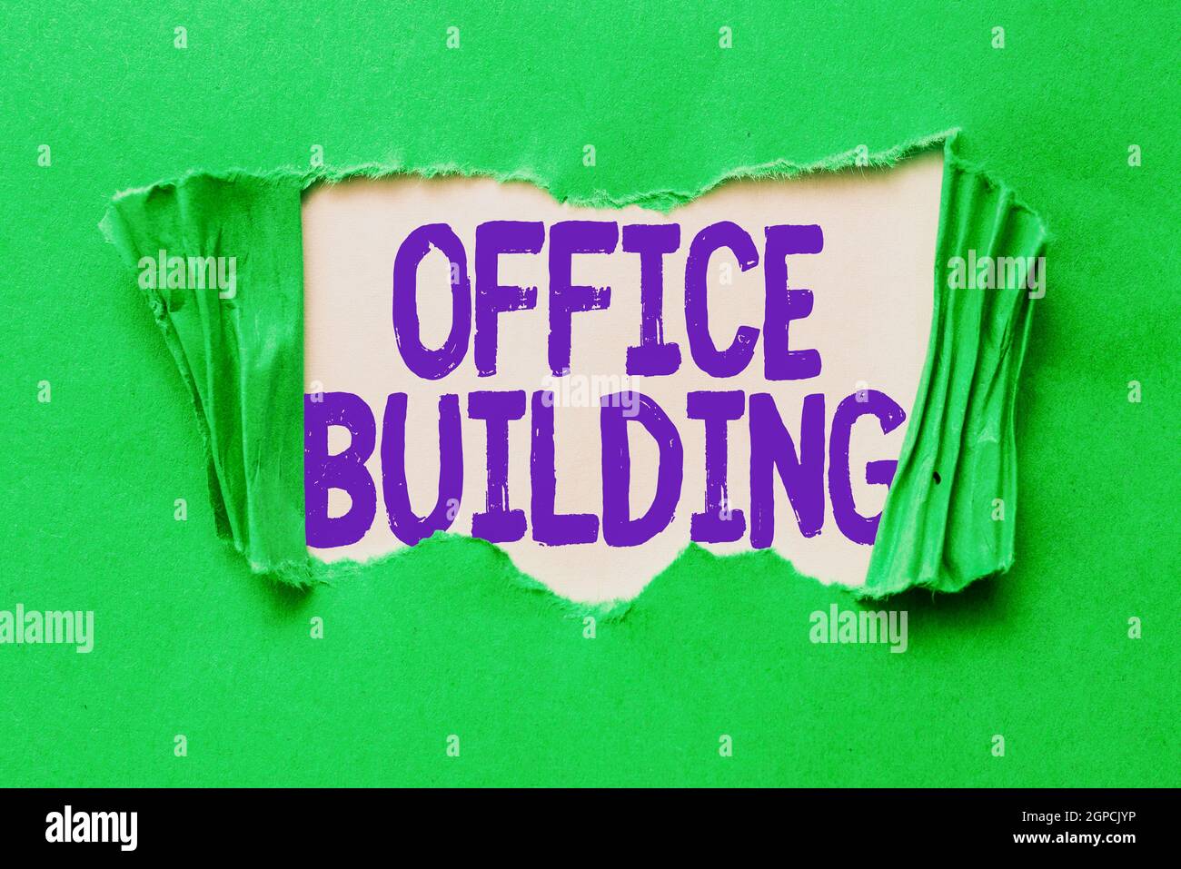 Text sign showing Office Building. Concept meaning Commercial buildings