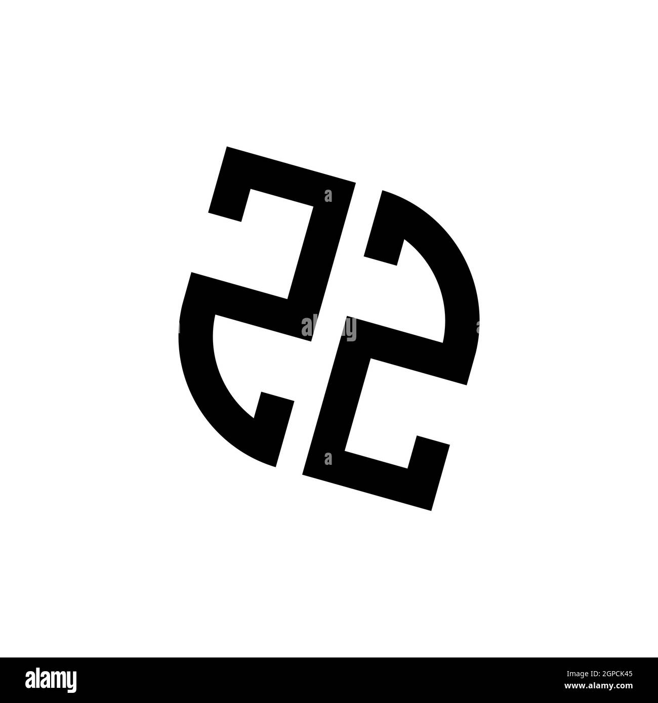 ZZ logo with geometric shape vector monogram design template isolated ...