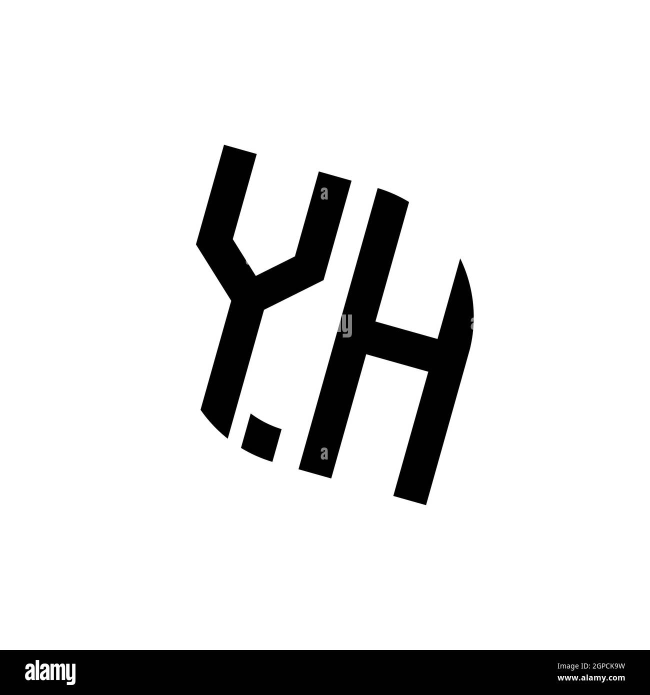 YH logo with geometric shape vector monogram design template isolated ...