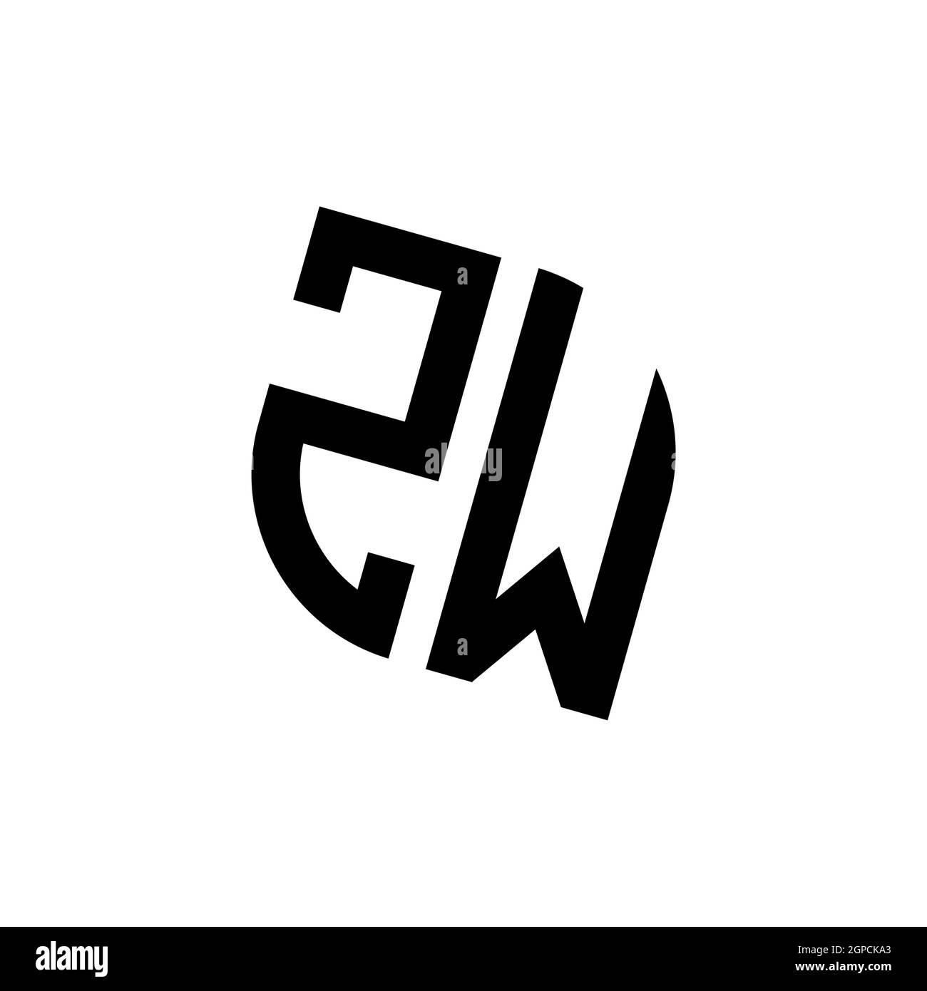 ZW logo with geometric shape vector monogram design template isolated ...