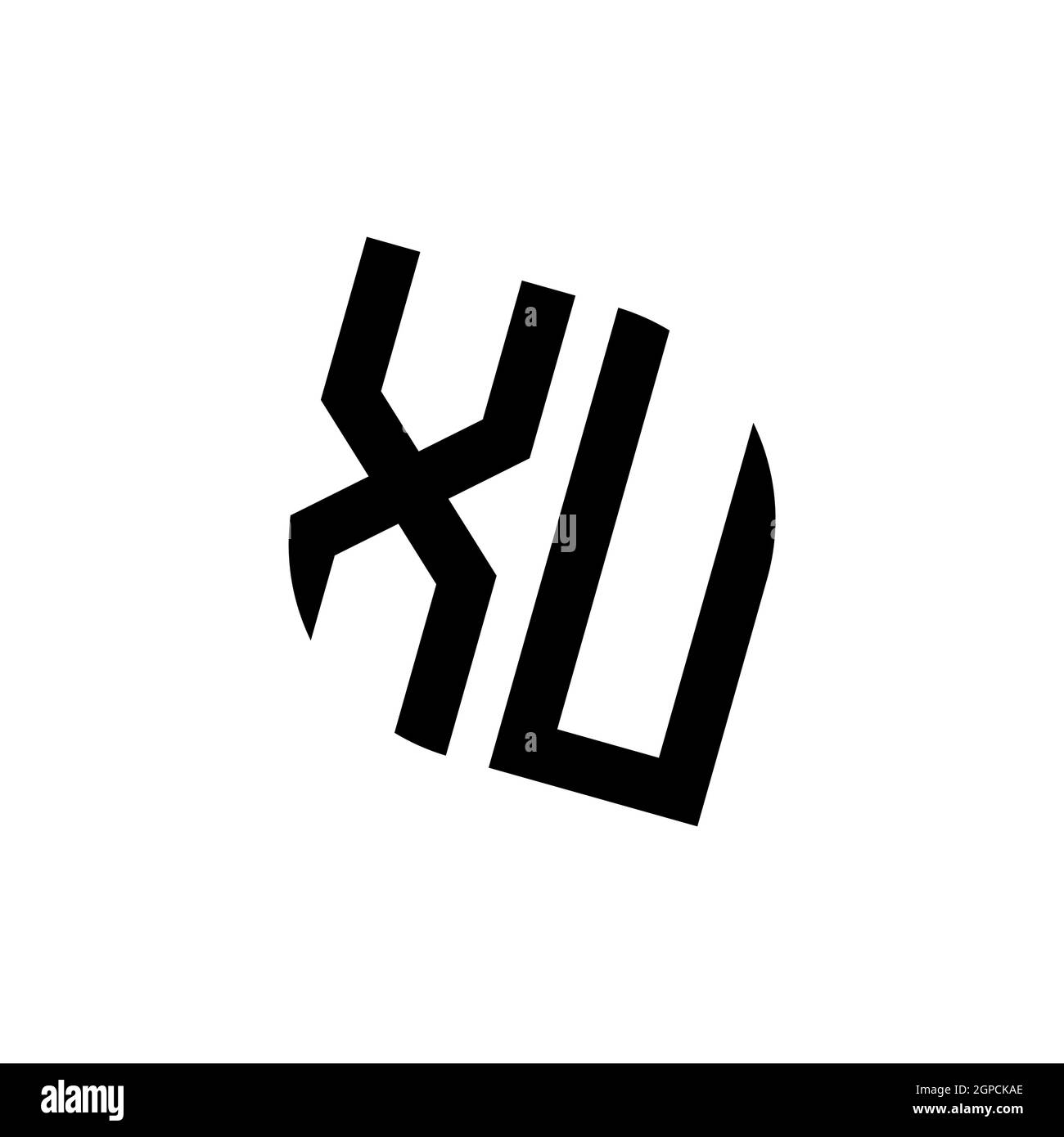 XU logo with geometric shape vector monogram design template isolated