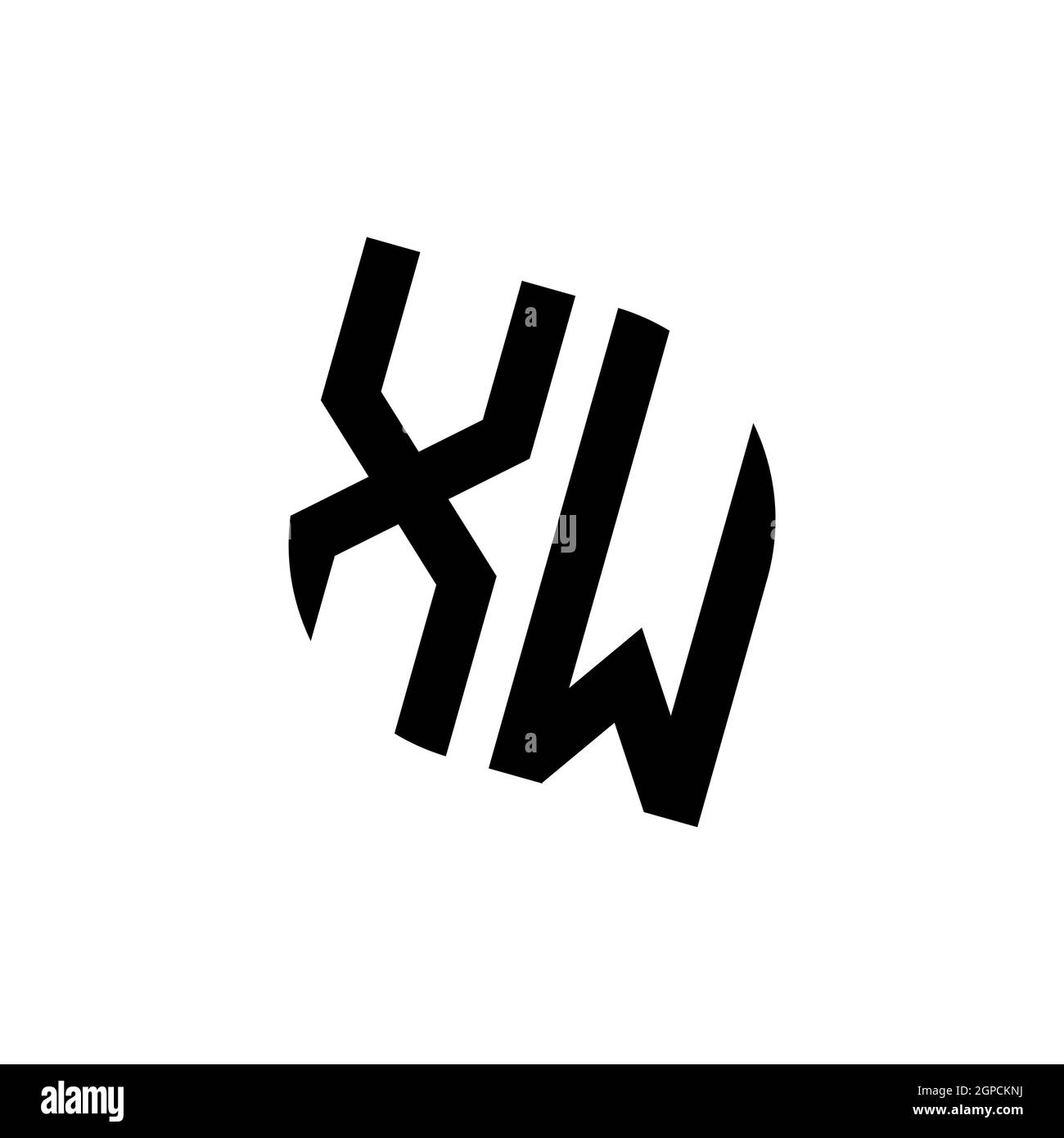 XW logo with geometric shape vector monogram design template isolated ...