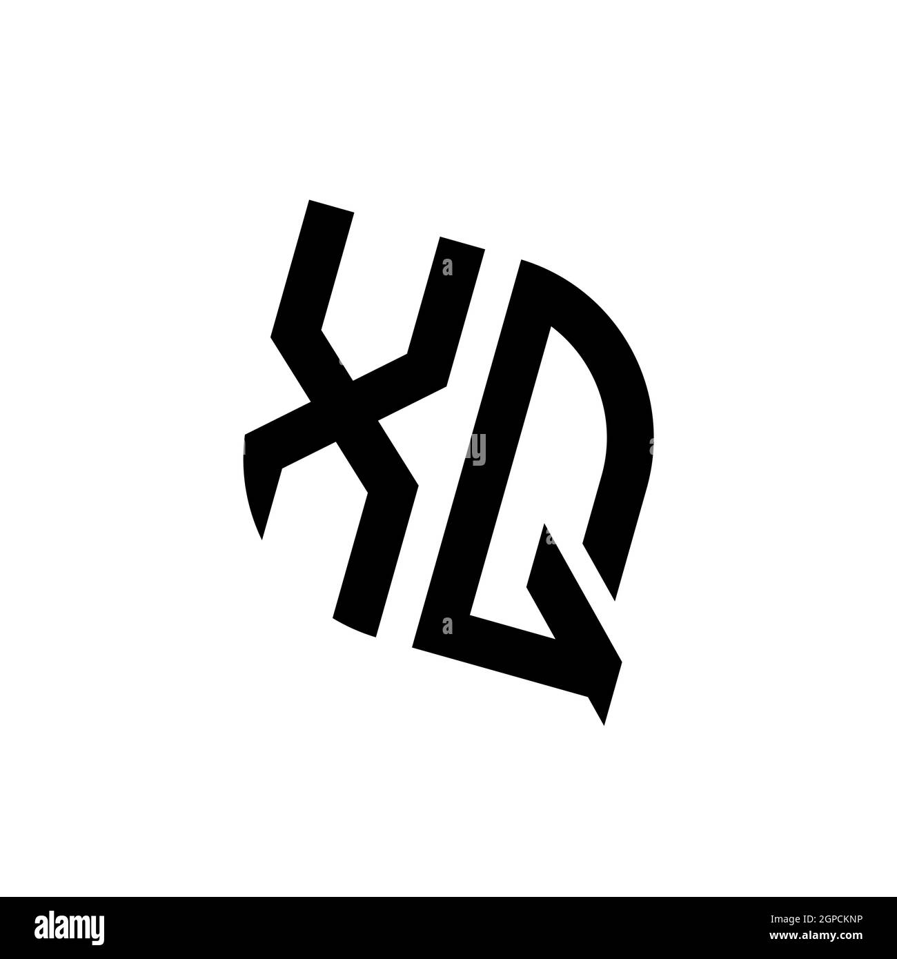 XQ logo with geometric shape vector monogram design template isolated ...