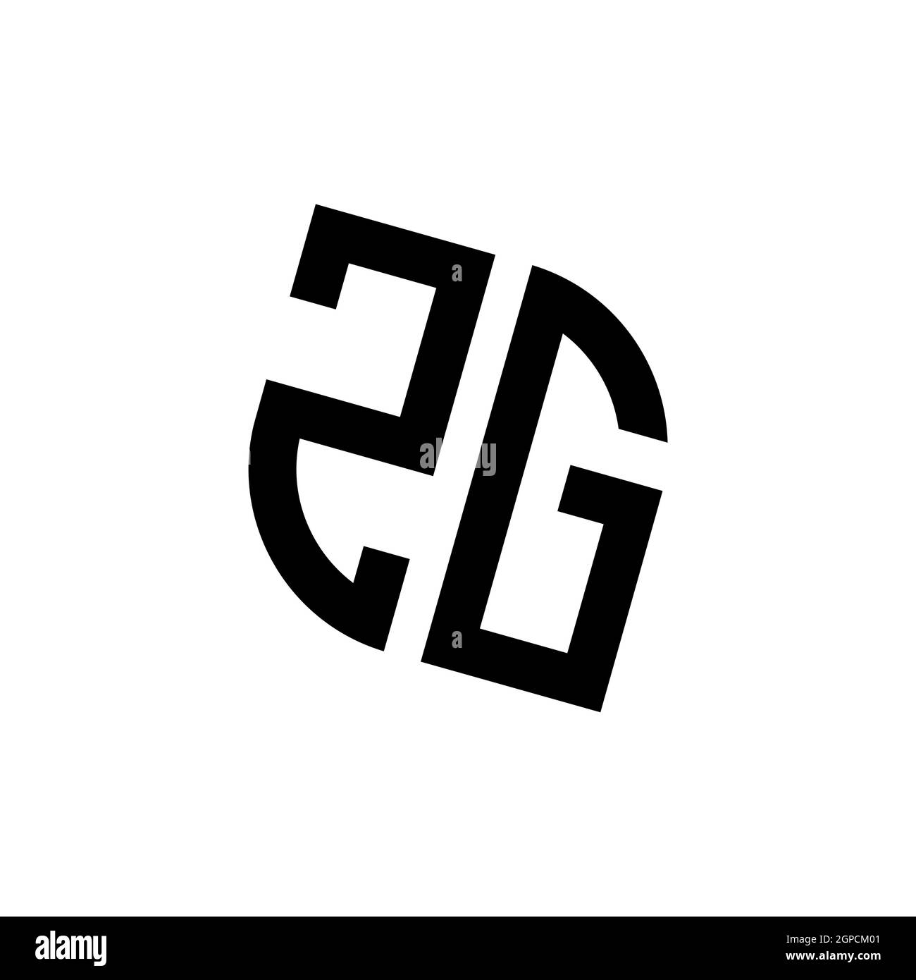 ZG logo with geometric shape vector monogram design template isolated