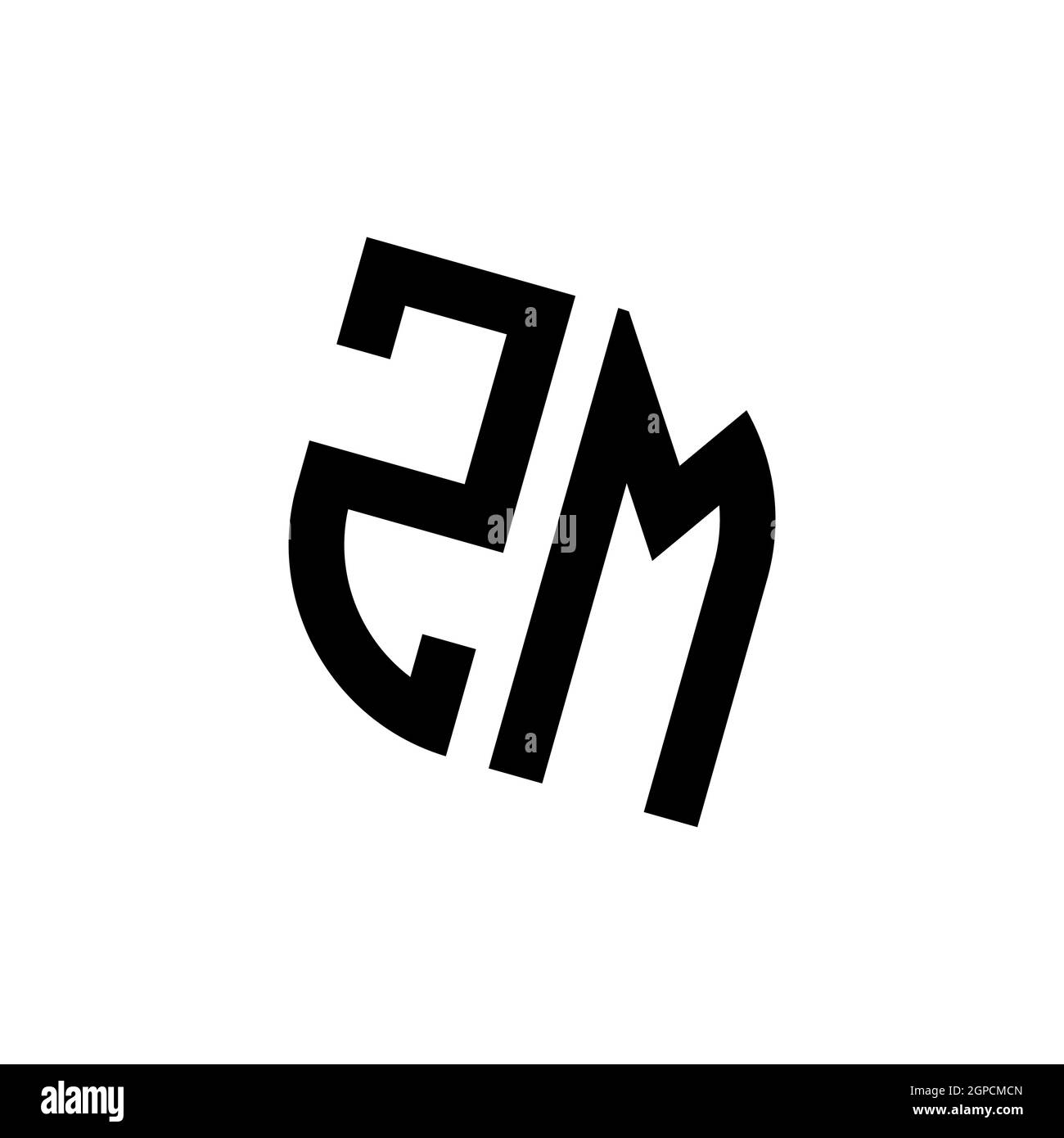 ZM logo with geometric shape vector monogram design template isolated on white background Stock Vector