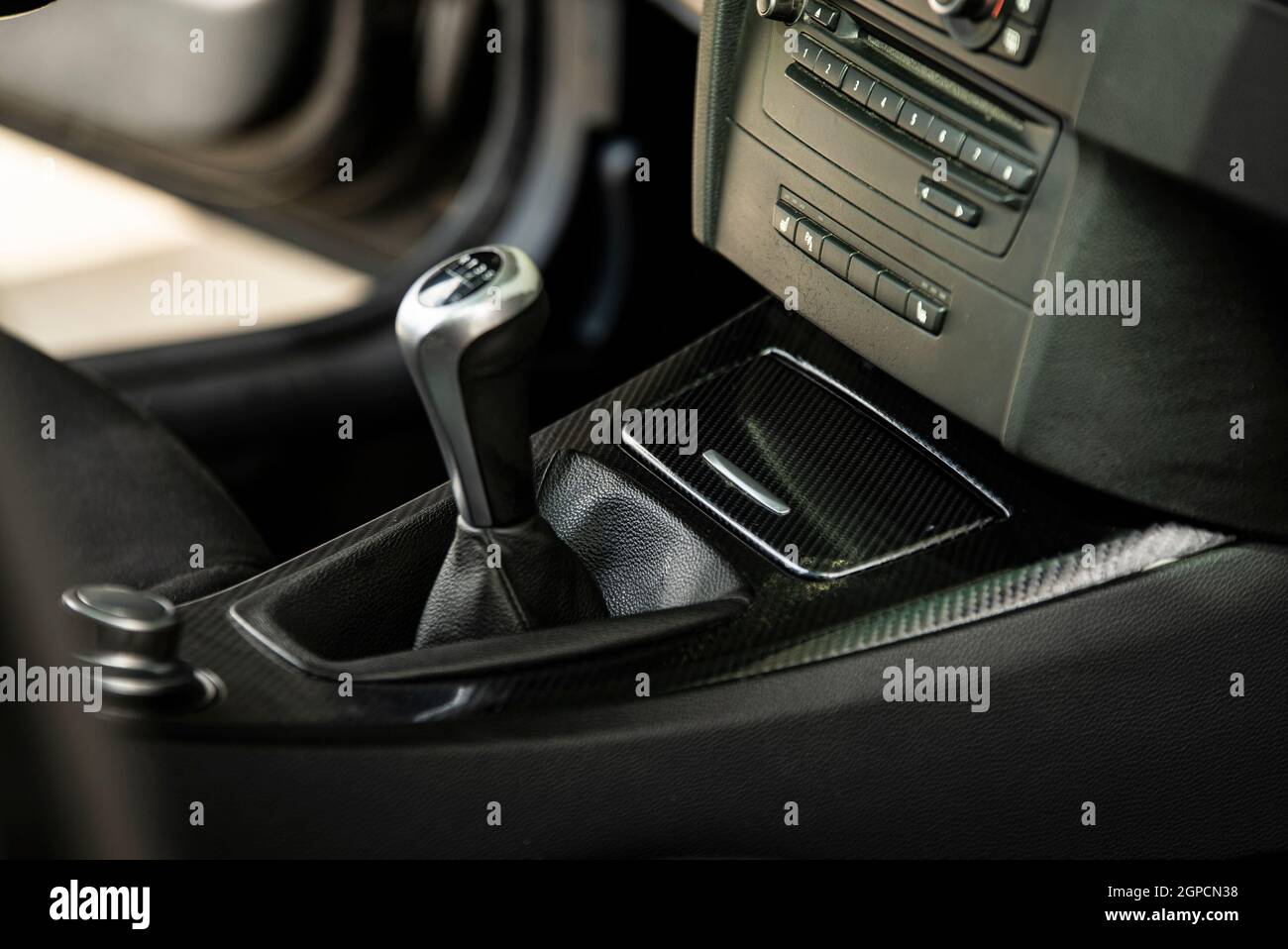 Detail of a luxury Car gear lever Stock Photo Alamy