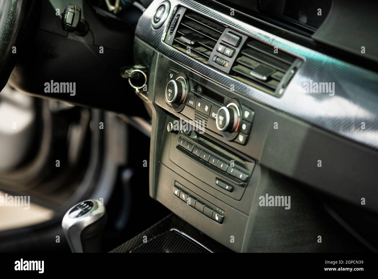 Detail of Center console of the car Stock Photo Alamy