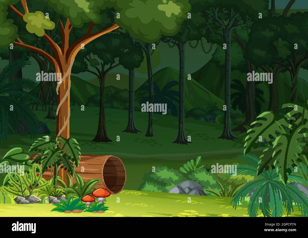 Nature forest landscape background illustration Stock Vector Image ...