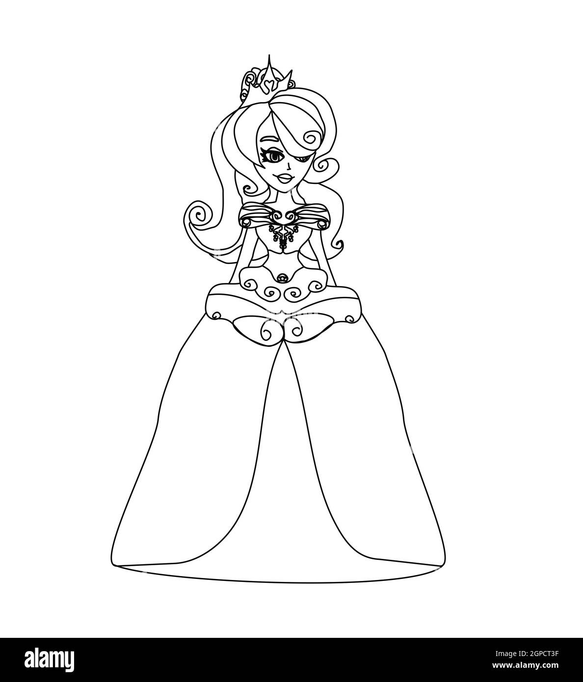 Beautiful little princess coloring book Stock Photo Alamy