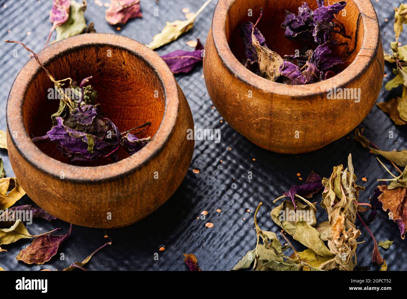 Dried natural basil spice.Dried basil leaves herbs.Condiment Stock ...