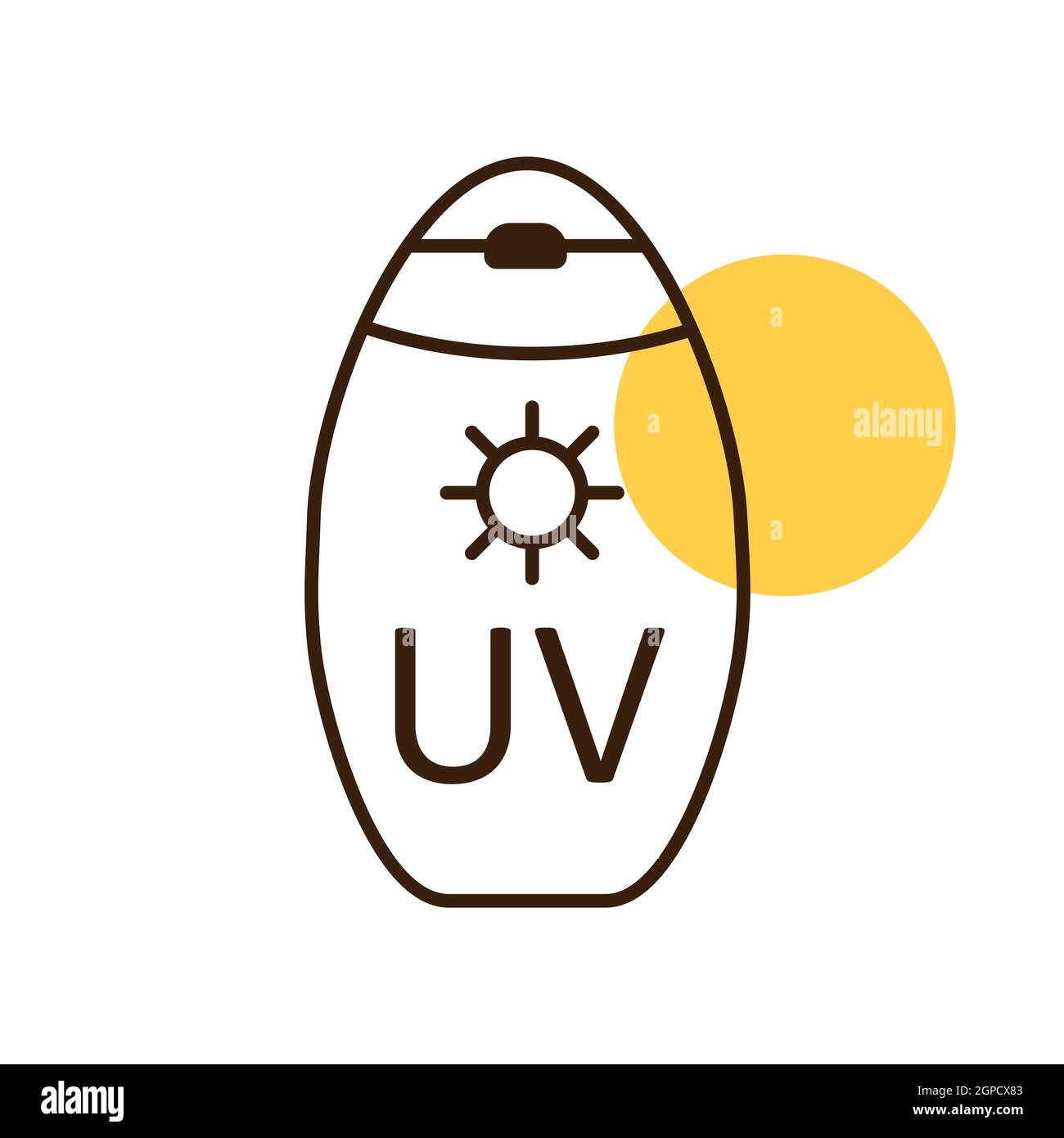 Sunscreen cream flat vector icon. Summer sign. Graph symbol for travel and tourism web site and apps design, logo, app, UI Stock Photo