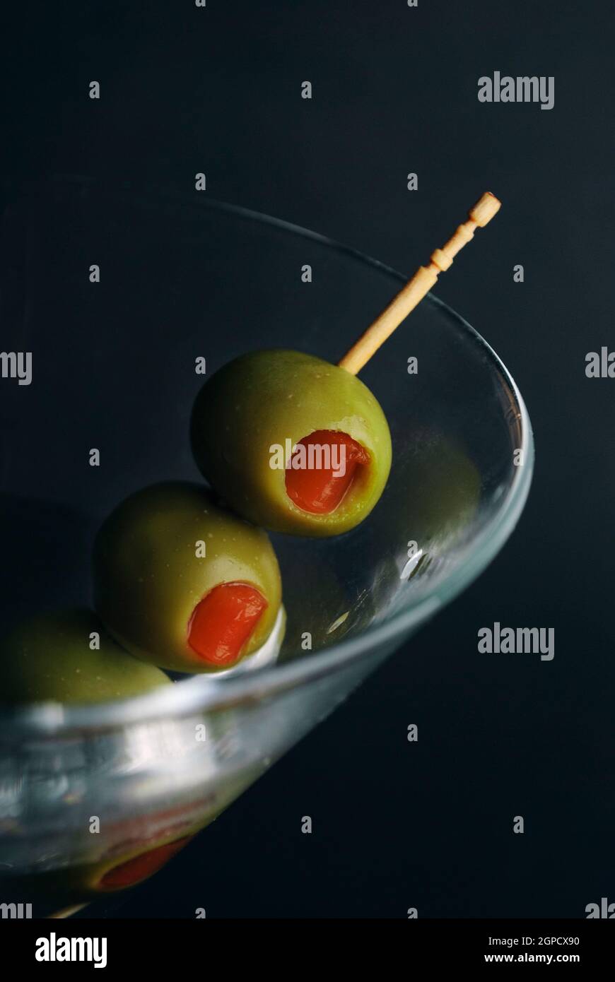 olives in martini glass Stock Photo Alamy
