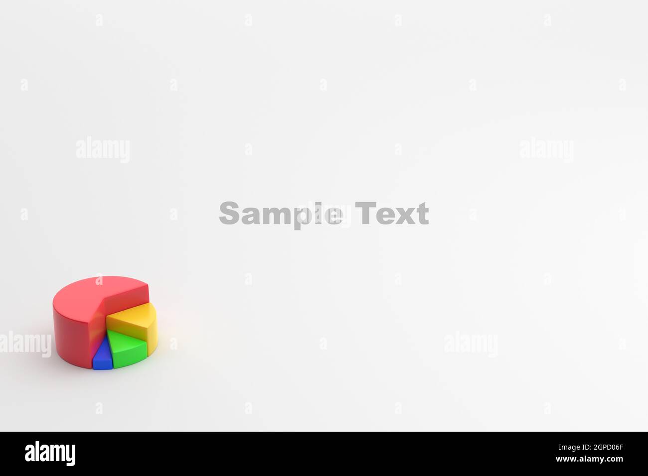 3D rendering pie chart and bar chart isolated on white background ...