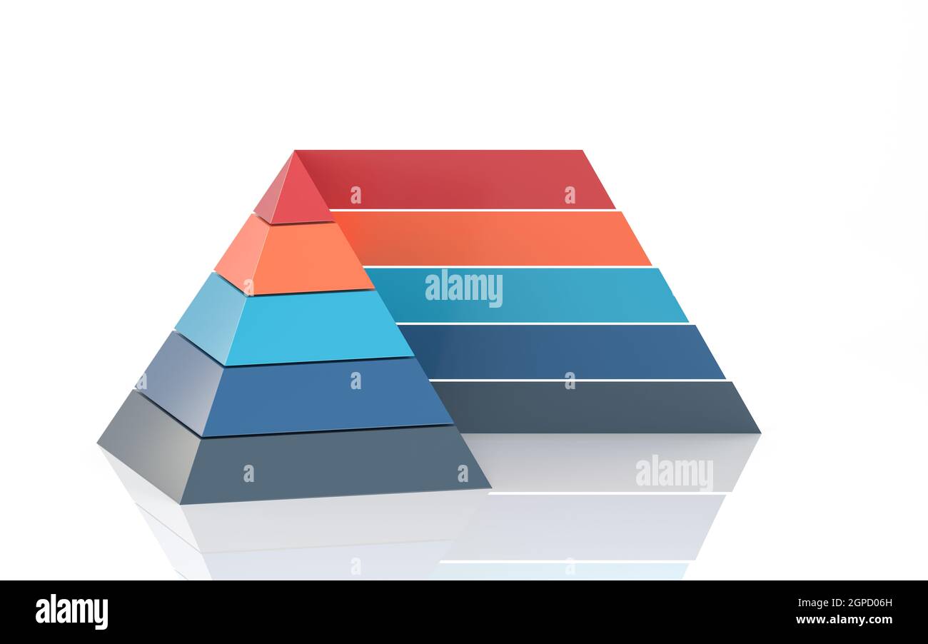 Pyramid graphics and data analysis, 3d rendering. Computer digital ...