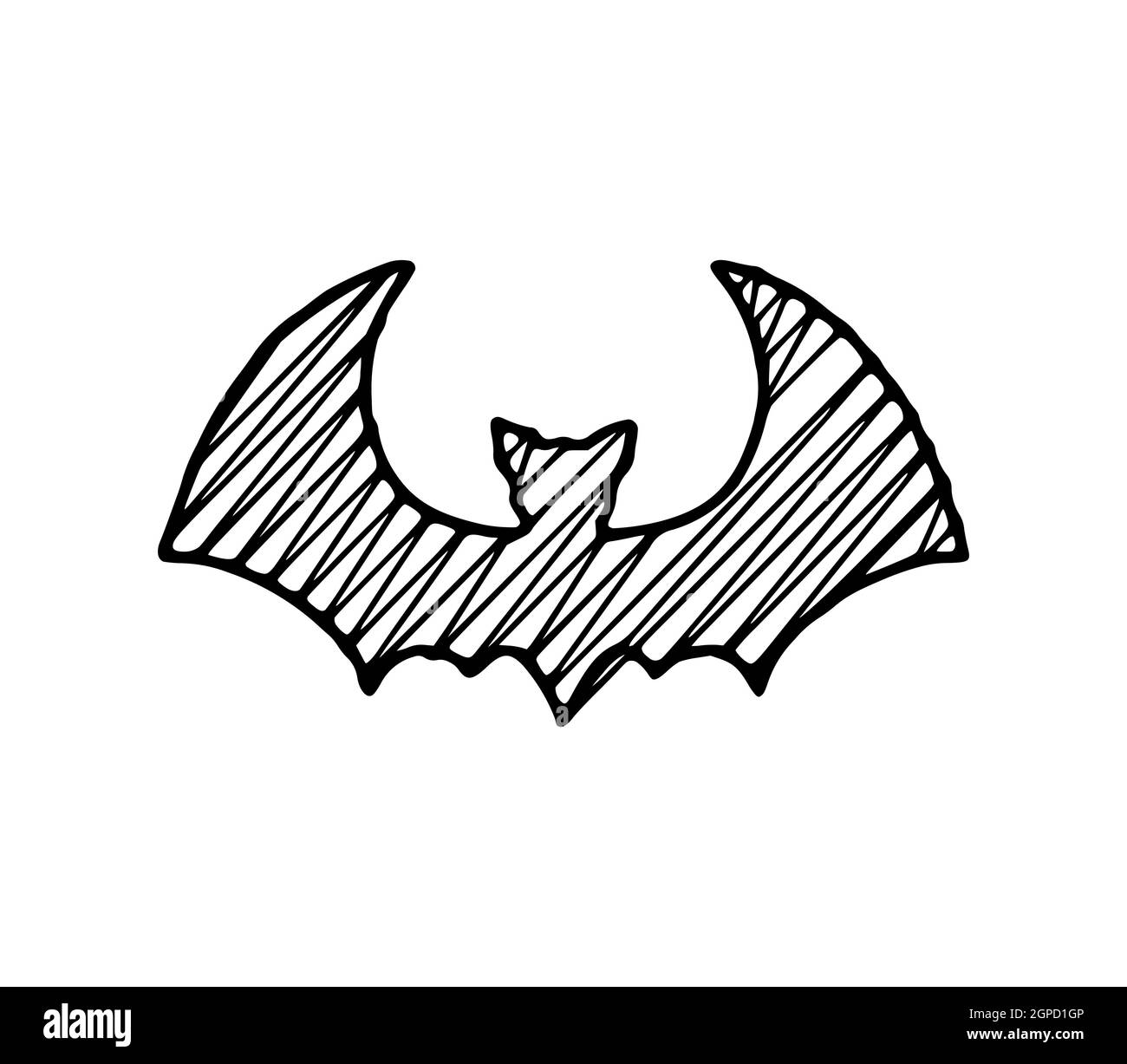 Bats clip art. Bat scribble vector art isolated on white background