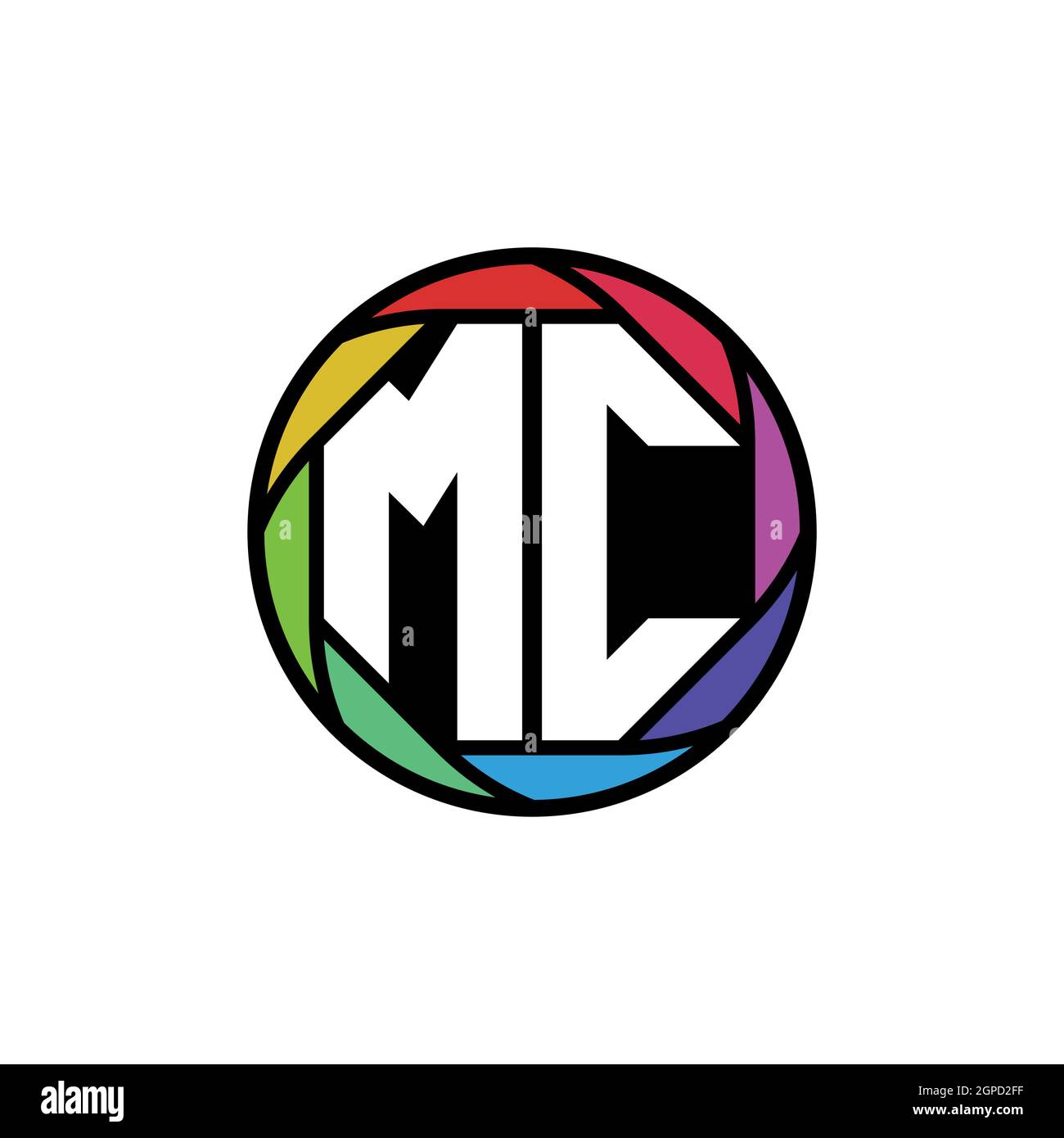 MC Monogram Logo Letter Geometric Polygonal lens rainbow