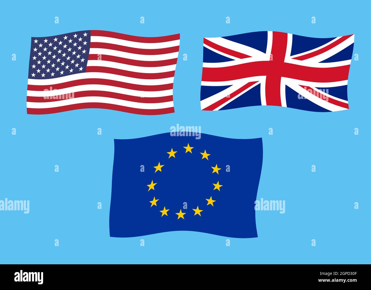 Flags of the United States of America, United Kingdom (aka Union Jack ...
