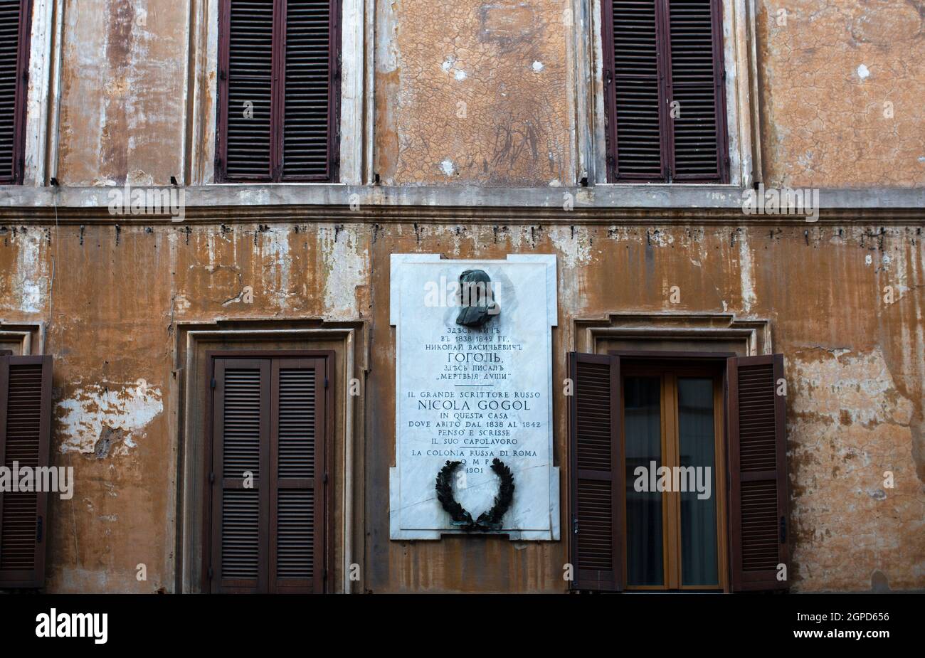 Rome, Russian writer Gogol House in Via Frattina Stock Photo