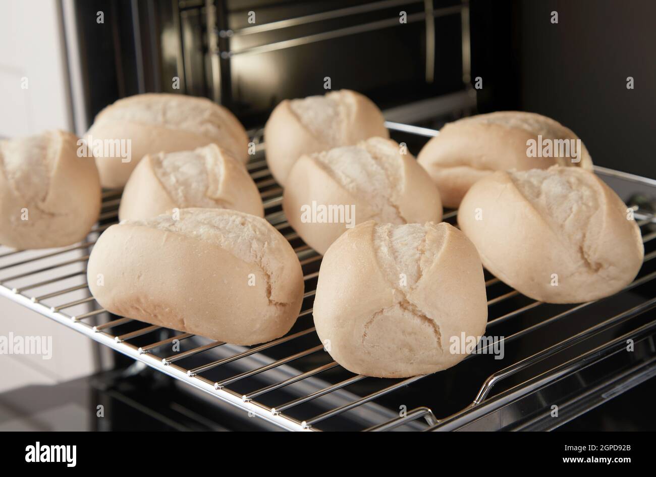 https://c8.alamy.com/comp/2GPD92B/set-of-unbaked-bread-roll-buns-placed-on-rack-inside-of-baking-oven-2GPD92B.jpg