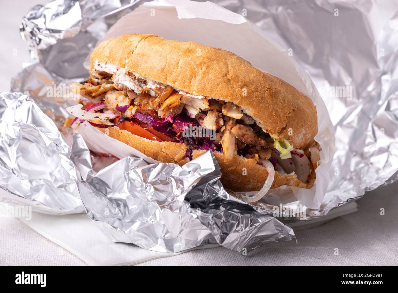 closeup of a doner kebap in pita bread Stock Photo Alamy