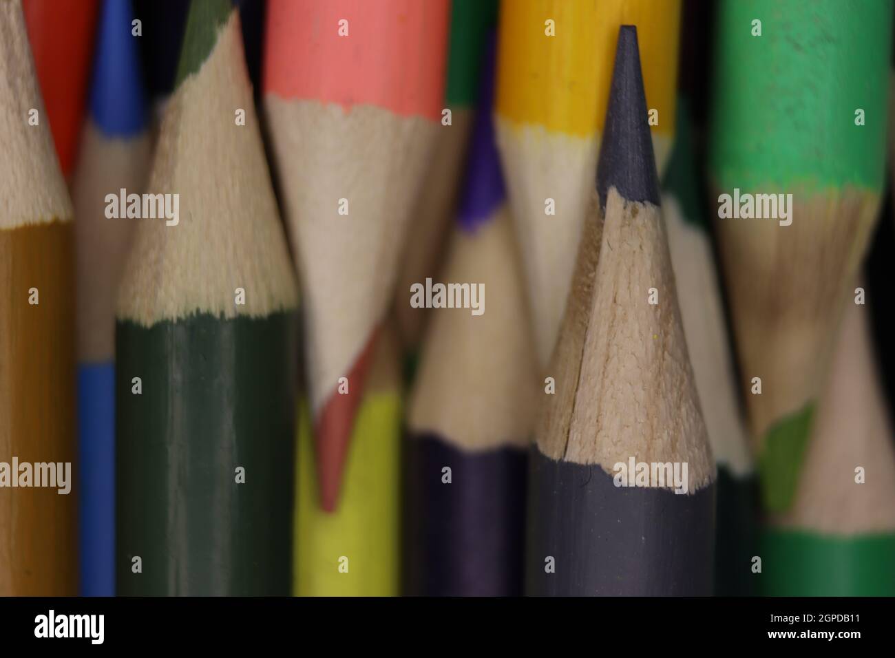 beautiful colored pencils to draw wood coloring Stock Photo - Alamy