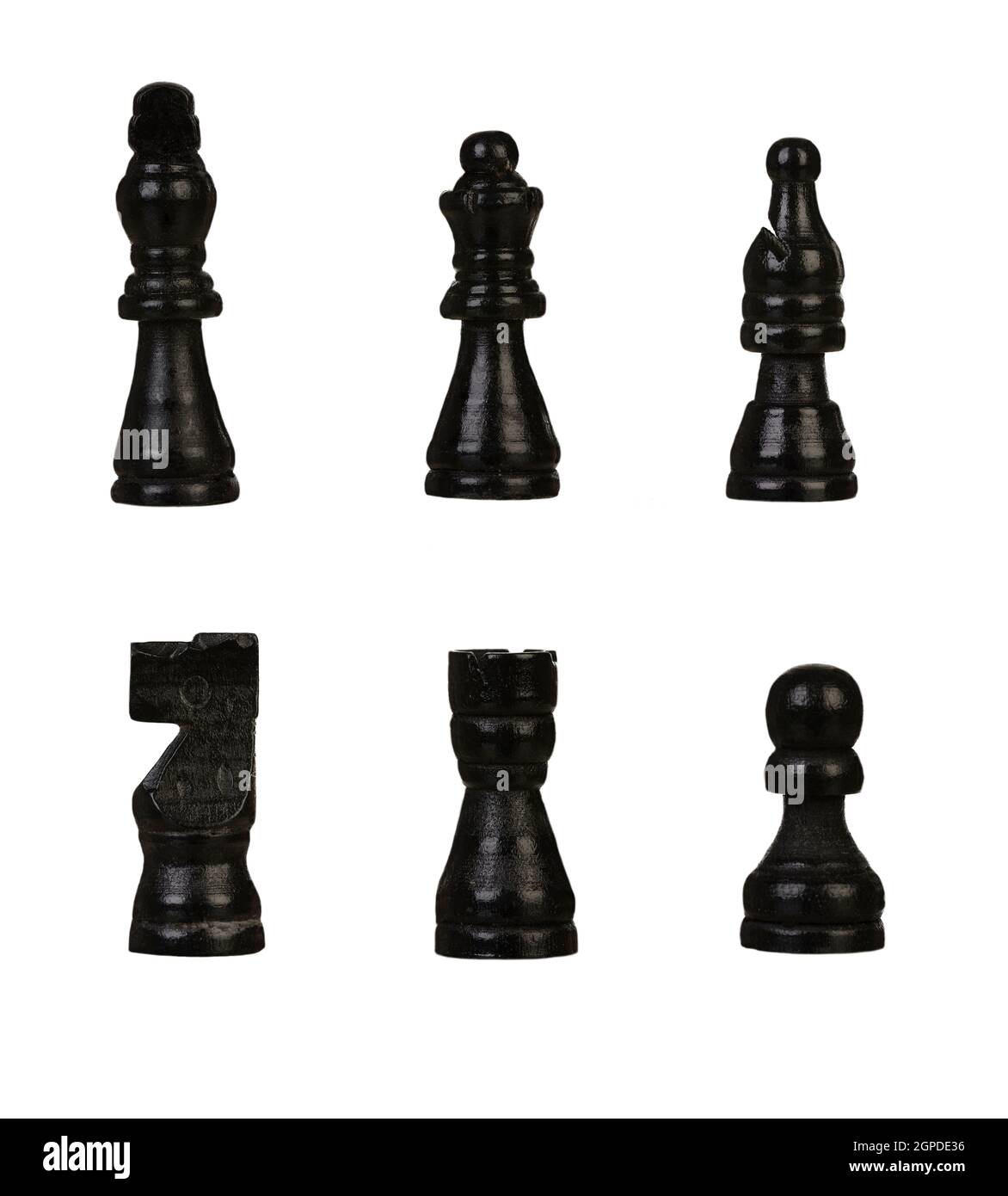Black chess figures isolated on a white background Stock Photo