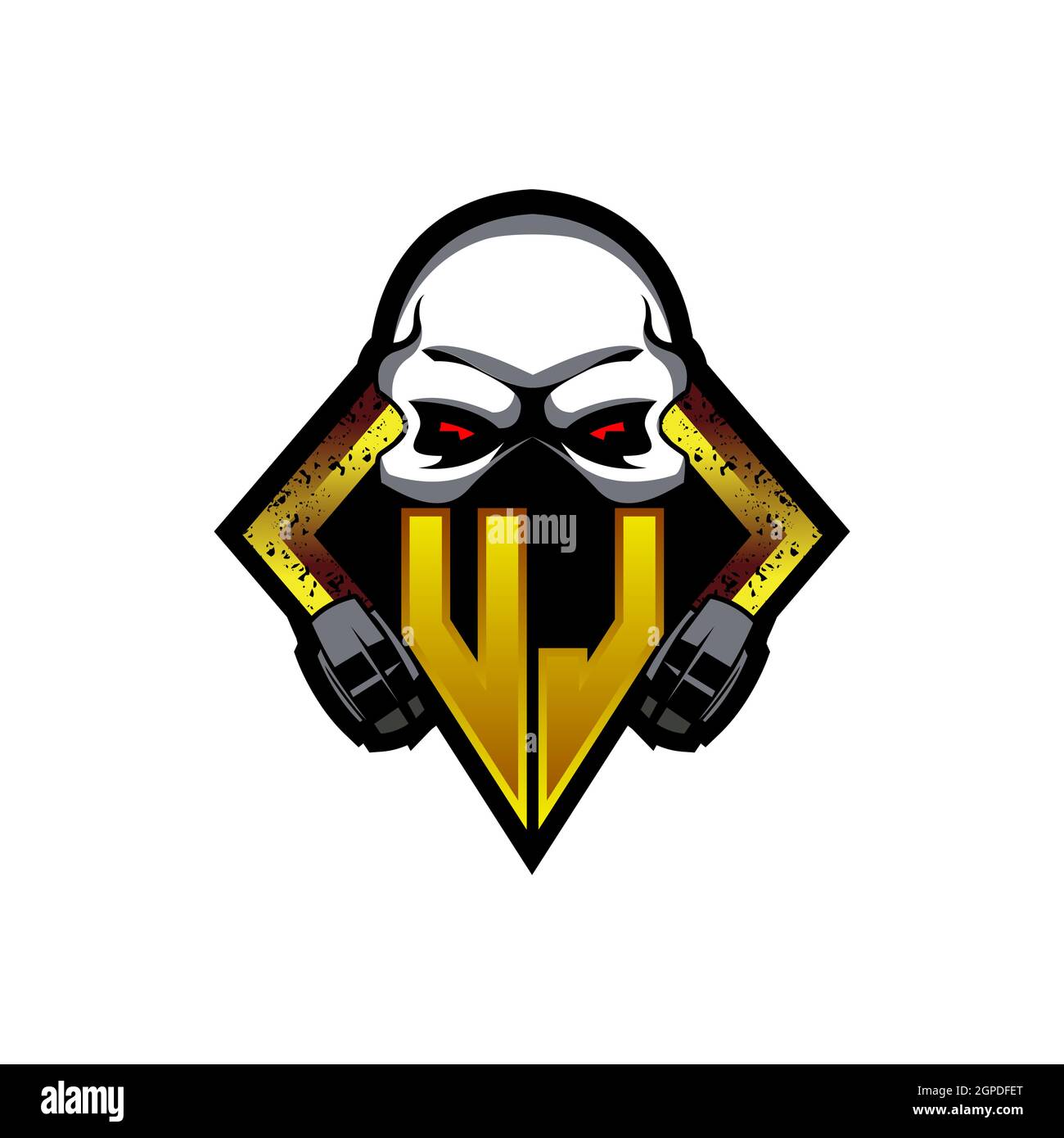 UL Logo monogram with Skull Shape designs template vector icon modern ...