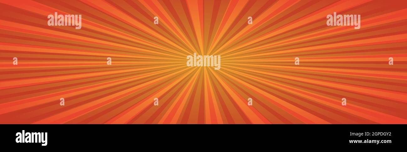 Abstract image, orange rays of the sun on a red background - Vector ...