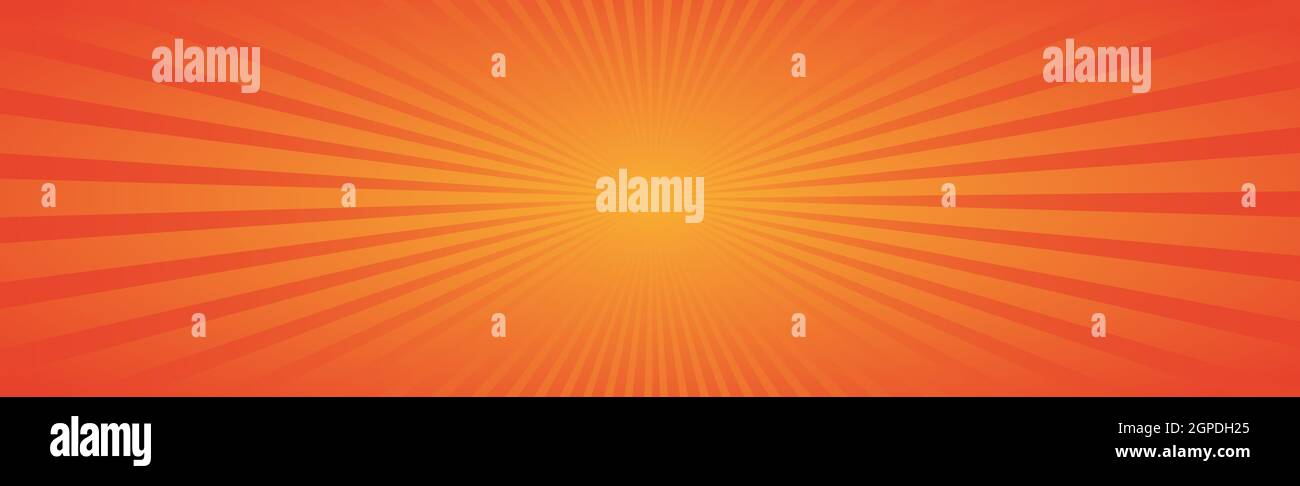 Abstract image, orange rays of the sun on a red background - Vector ...