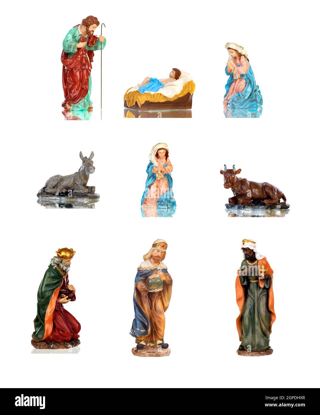 Traditional Christmas nativity scene with Mary and Joseph and baby ...