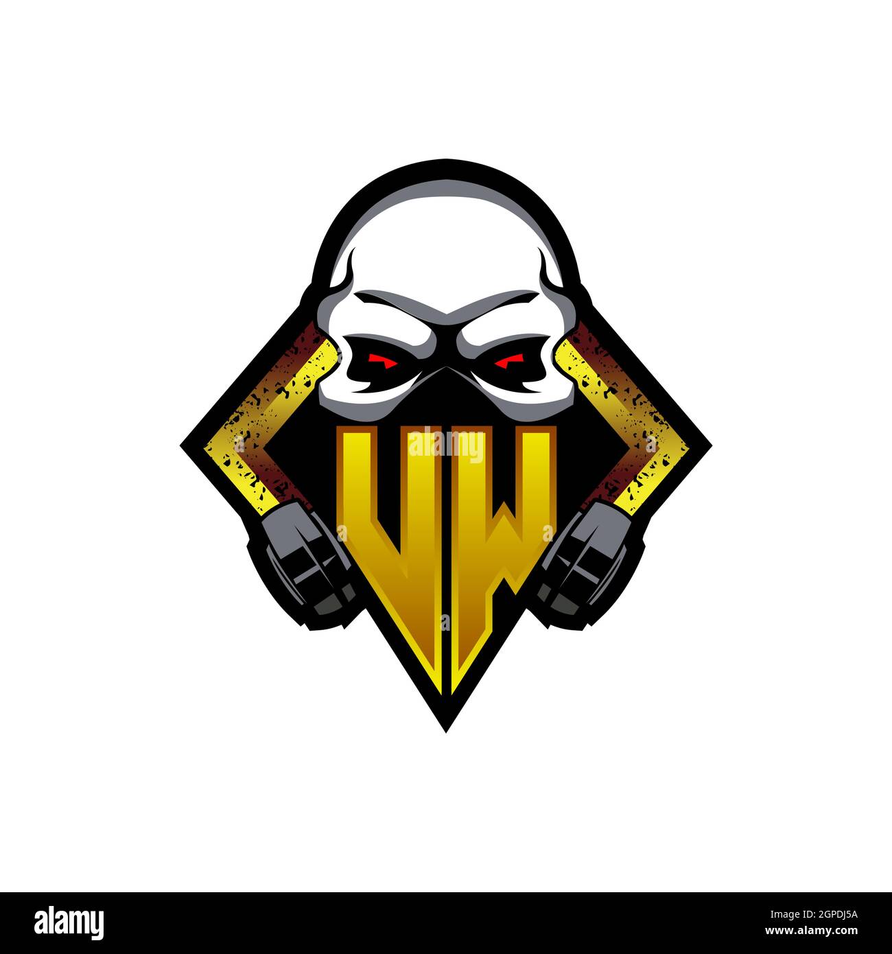 XU Logo ESport Gaming Initial with Blue Light Color design vector ...