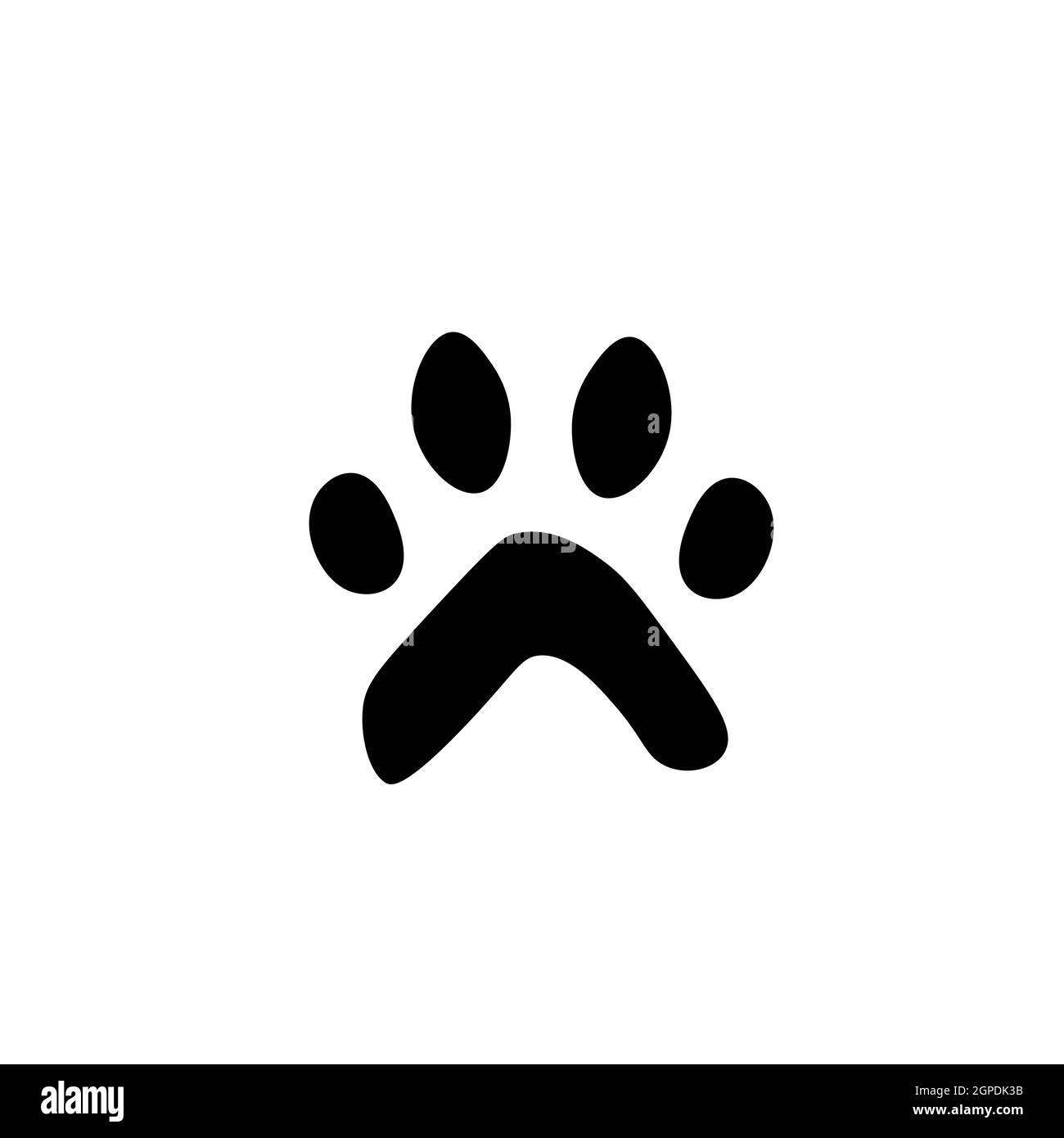 Flat cartoon animal footprint silhouette. Cat or dog foot web icon, unknown  animal. Black print paw trace. Isolated vector illustration. Trendy style  Stock Vector Image & Art - Alamy