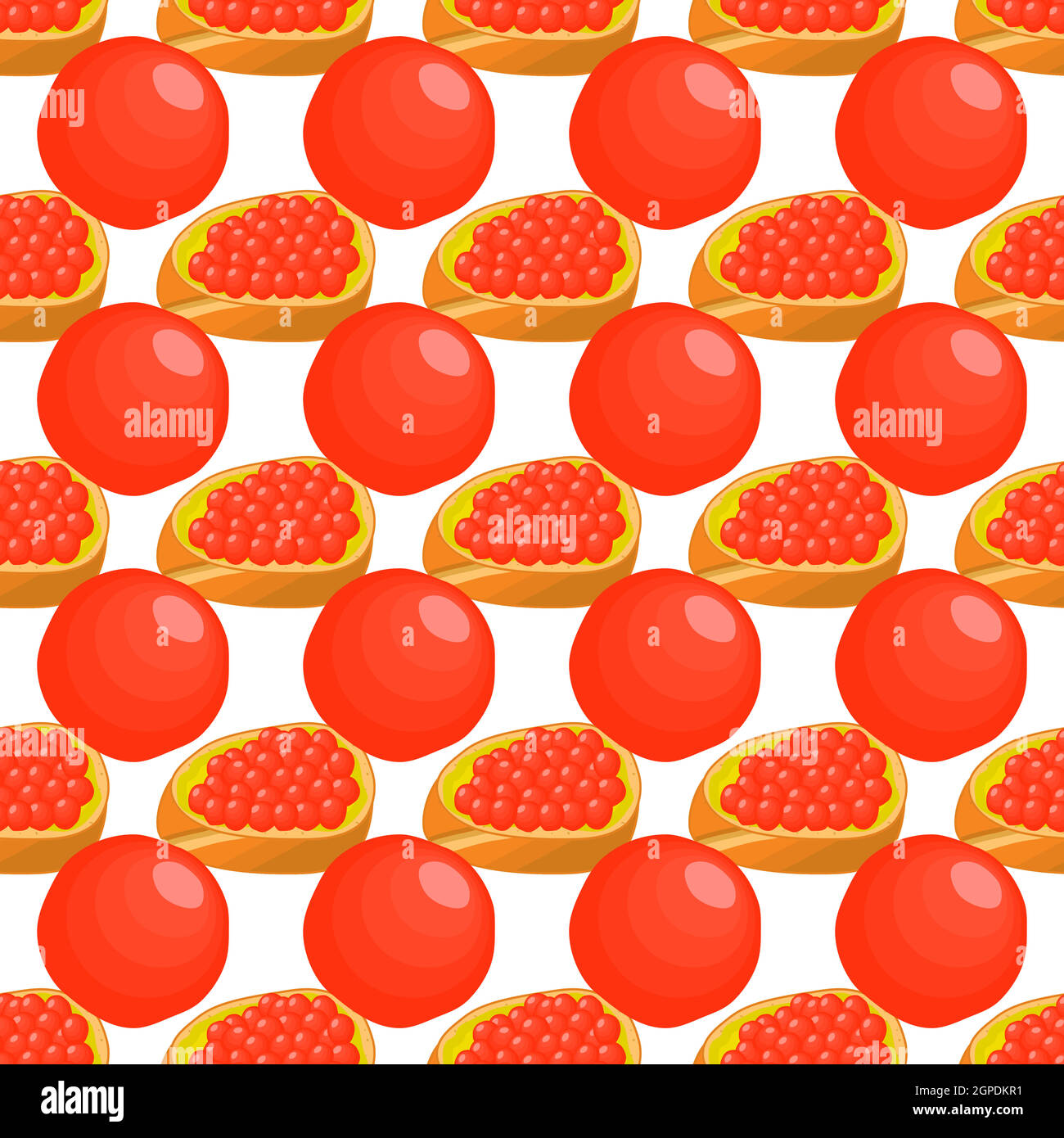 Illustration on theme big pattern identical types fish caviar Stock Vector