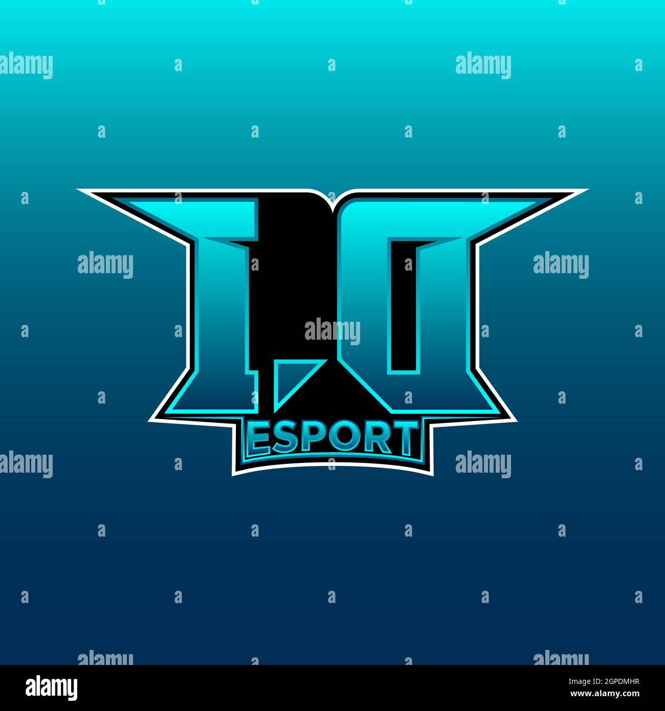 ID Logo ESport Gaming Initial with Blue Light Color design vector template Stock Vector