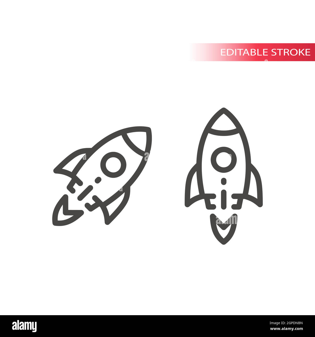 Rocket shuttle line vector icon Stock Vector