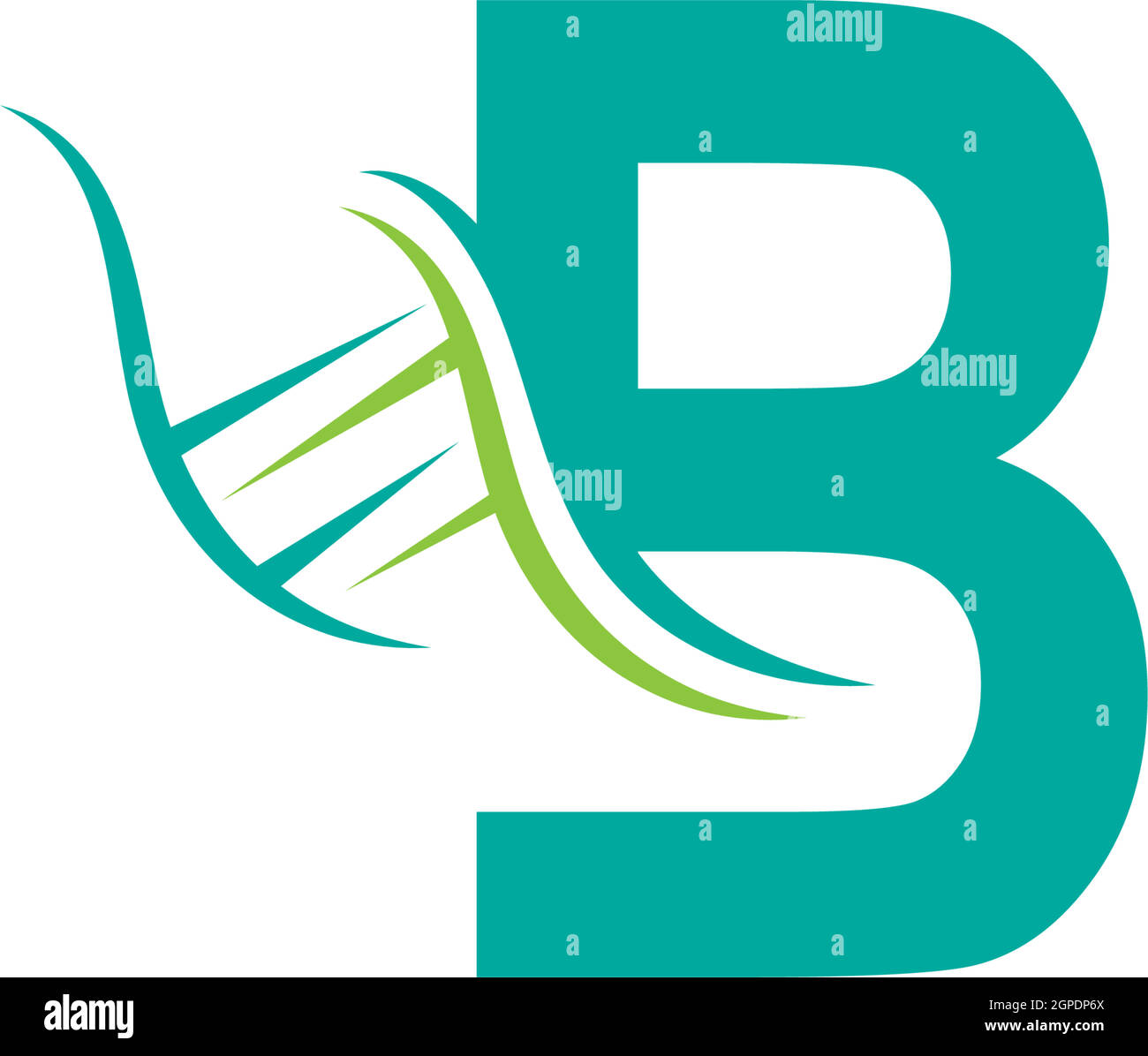 DNA icon logo with letter B template design Stock Vector