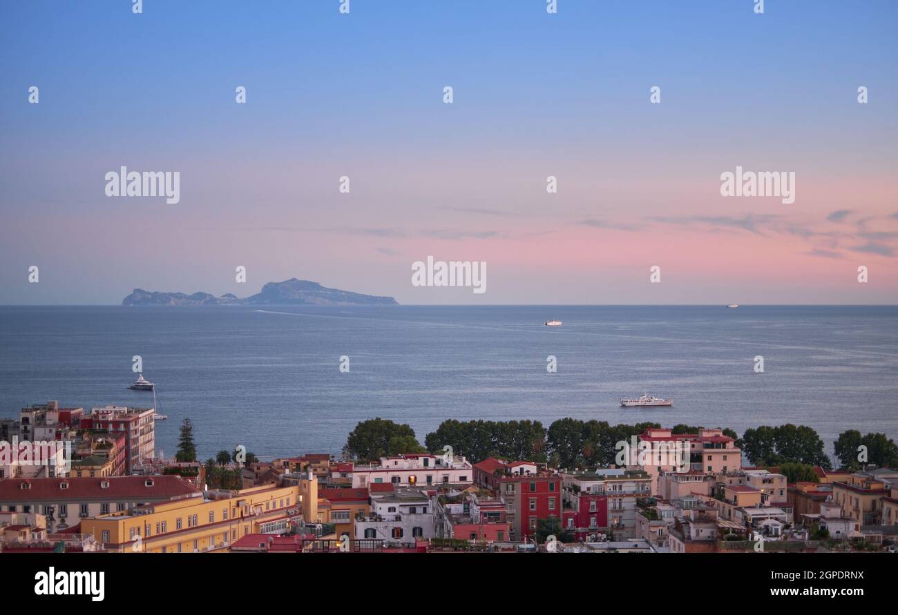View of the island of Capri from a panoramic terrace Stock Photo - Alamy