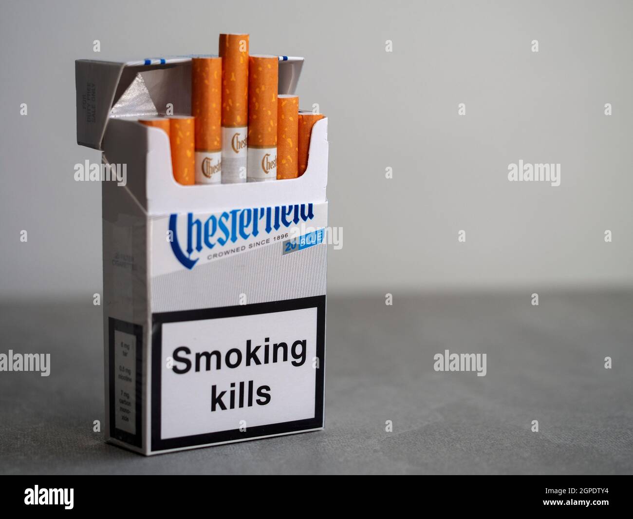 do chesterfield cigarettes still exist In this photo illustration, a pack of Chesterfield Cigarettes, made by  Philip Morris with a government warning 'Smoking Kills' seen displayed  Stock Photo