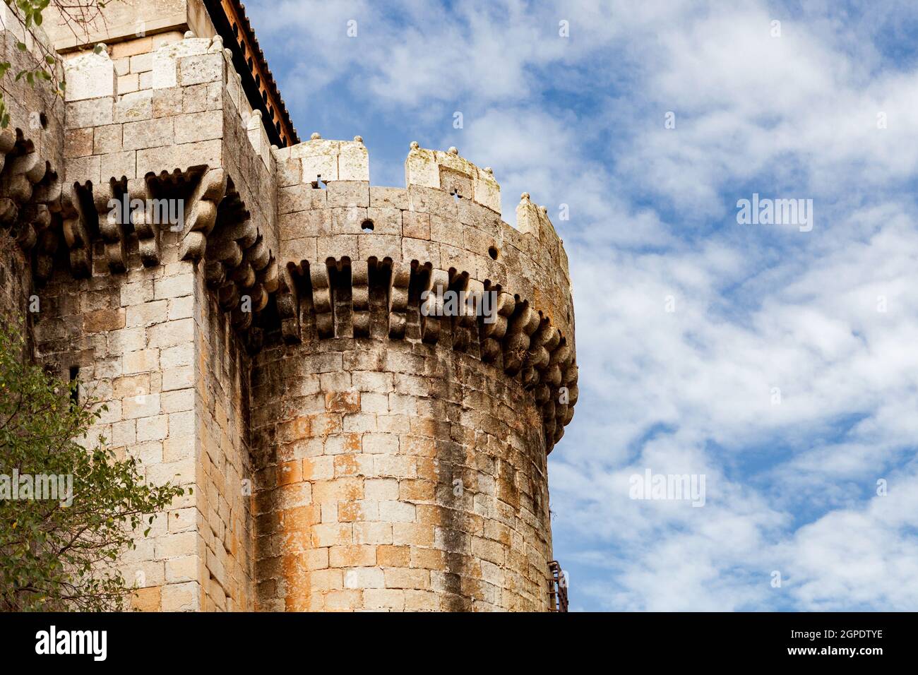 Tower of a castle located in the north of Spain Stock Photo