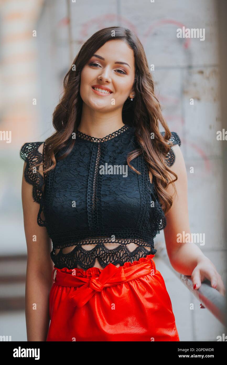 Girl in street in miniskirt hi-res stock photography and images - Alamy